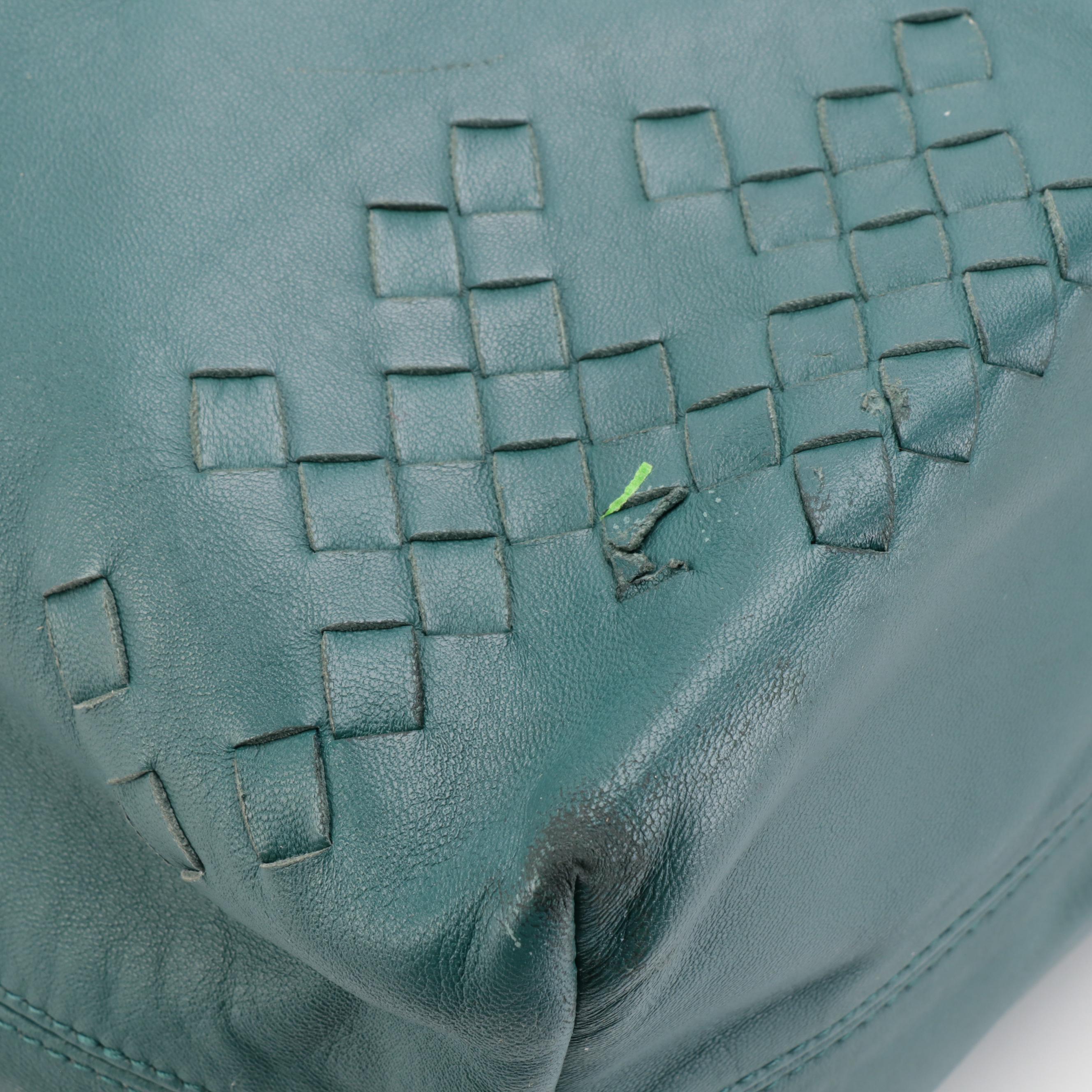Bottega Veneta Leather Tote Bag with Intrecciato Detail