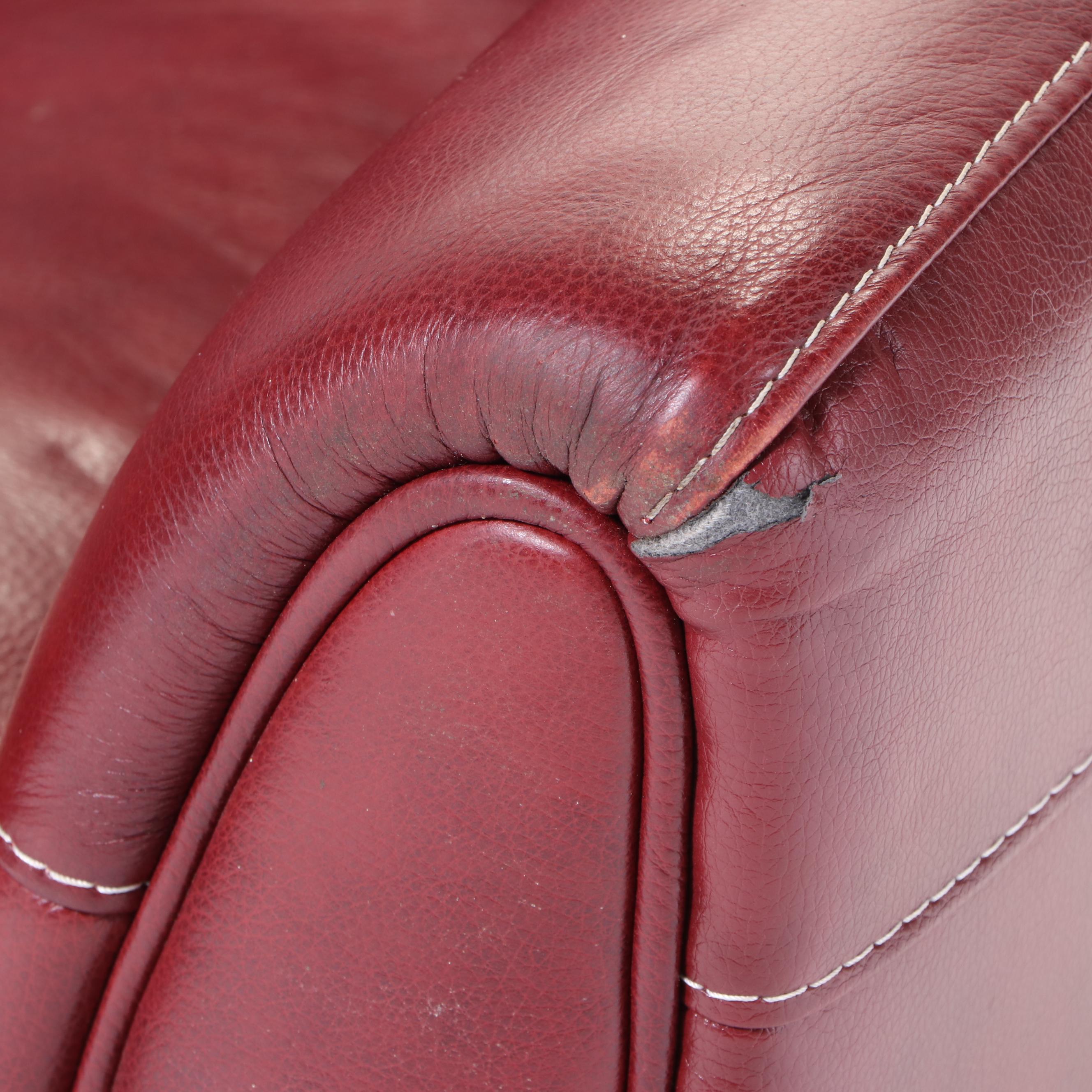 Shanghai Trayton Furniture Co. Red Bonded Leather Loveseat