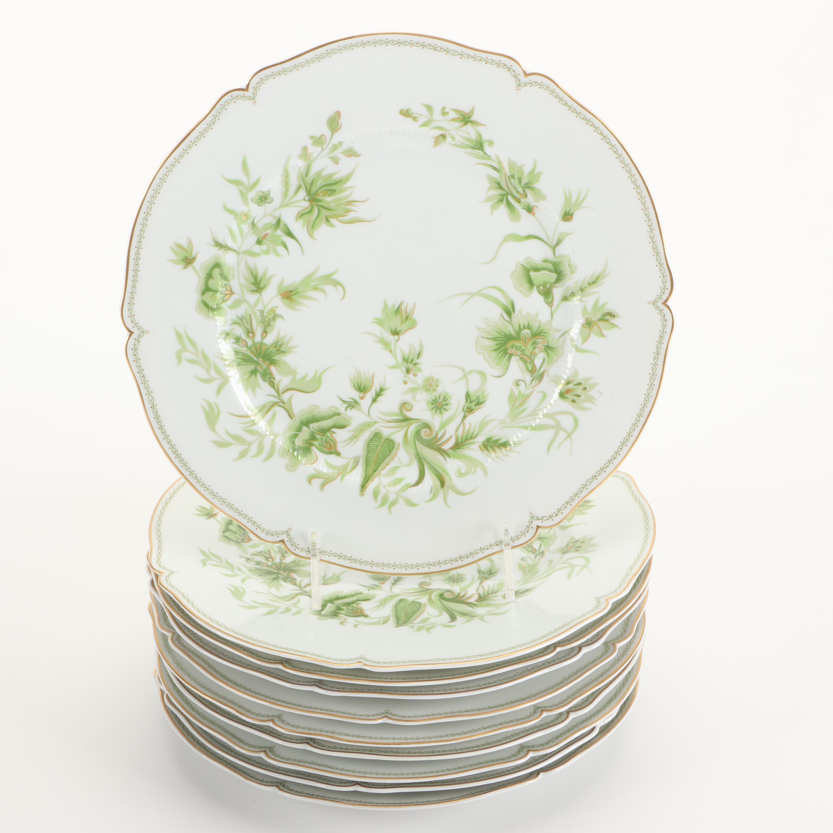 Haviland "Carette" Gold Trimmed Porcelain Dinnerware, Late 20th Century