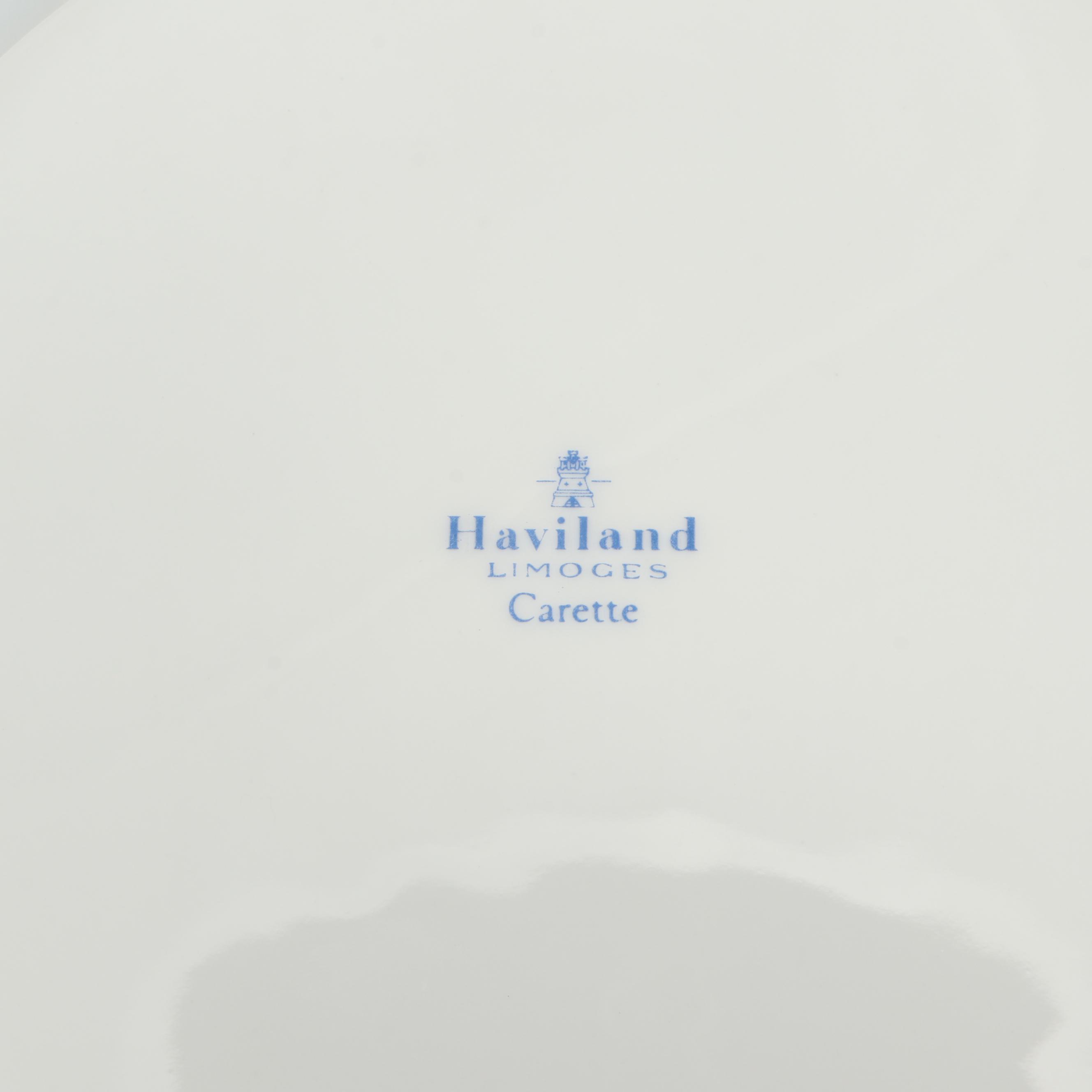 Haviland "Carette" Gold Trimmed Porcelain Dinnerware, Late 20th Century