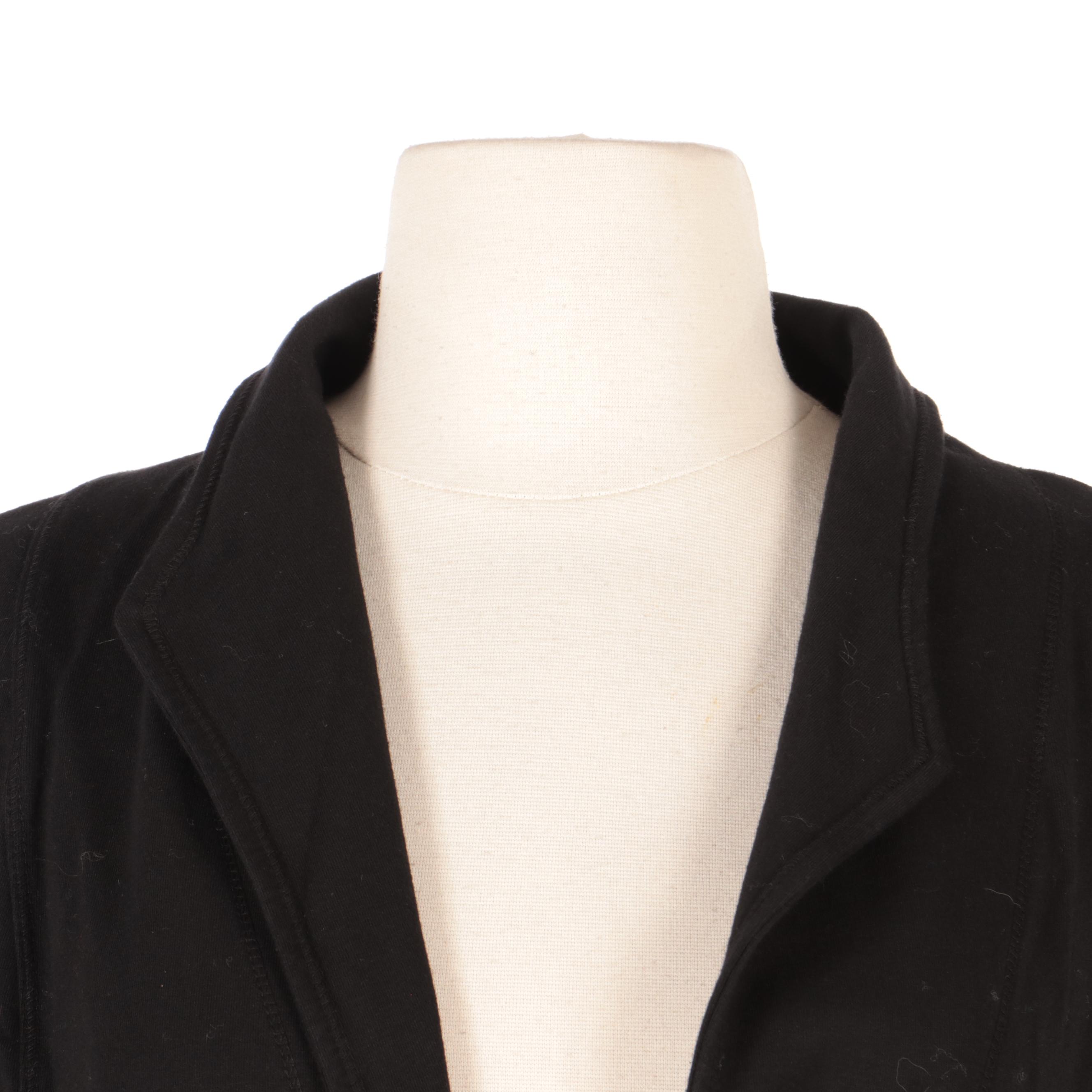 Testimony Los Angeles Smoking Jacket in Black French Terry Fabric