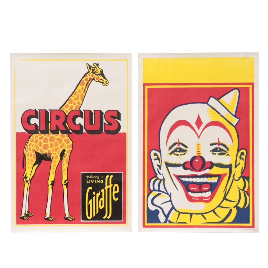 Enquirer Printing Co. Woodcuts of Circus Scenes, Late 20th Century