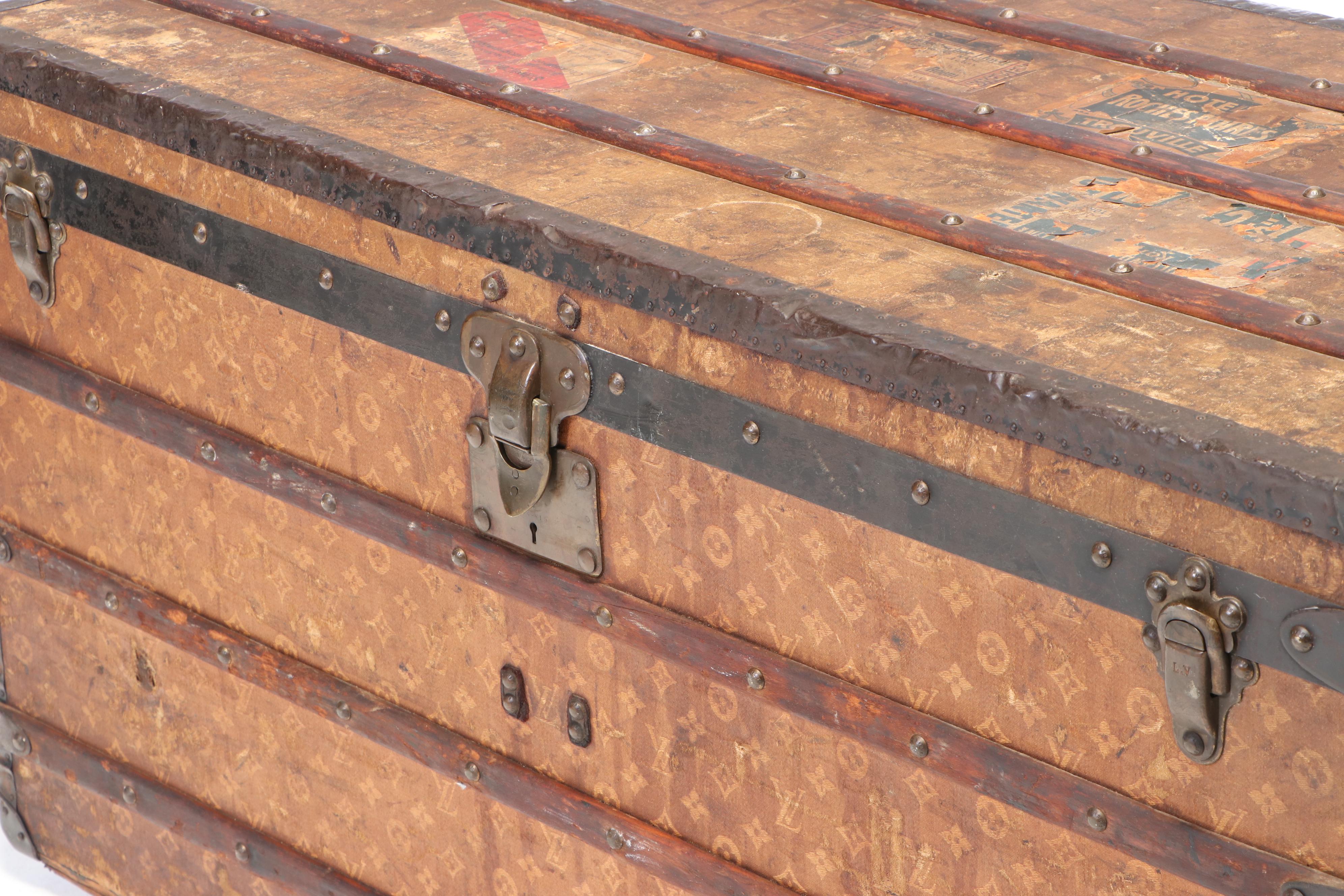 Louis Vuitton Steamer Trunk in Woven Monogram Canvas, Early 20th Century