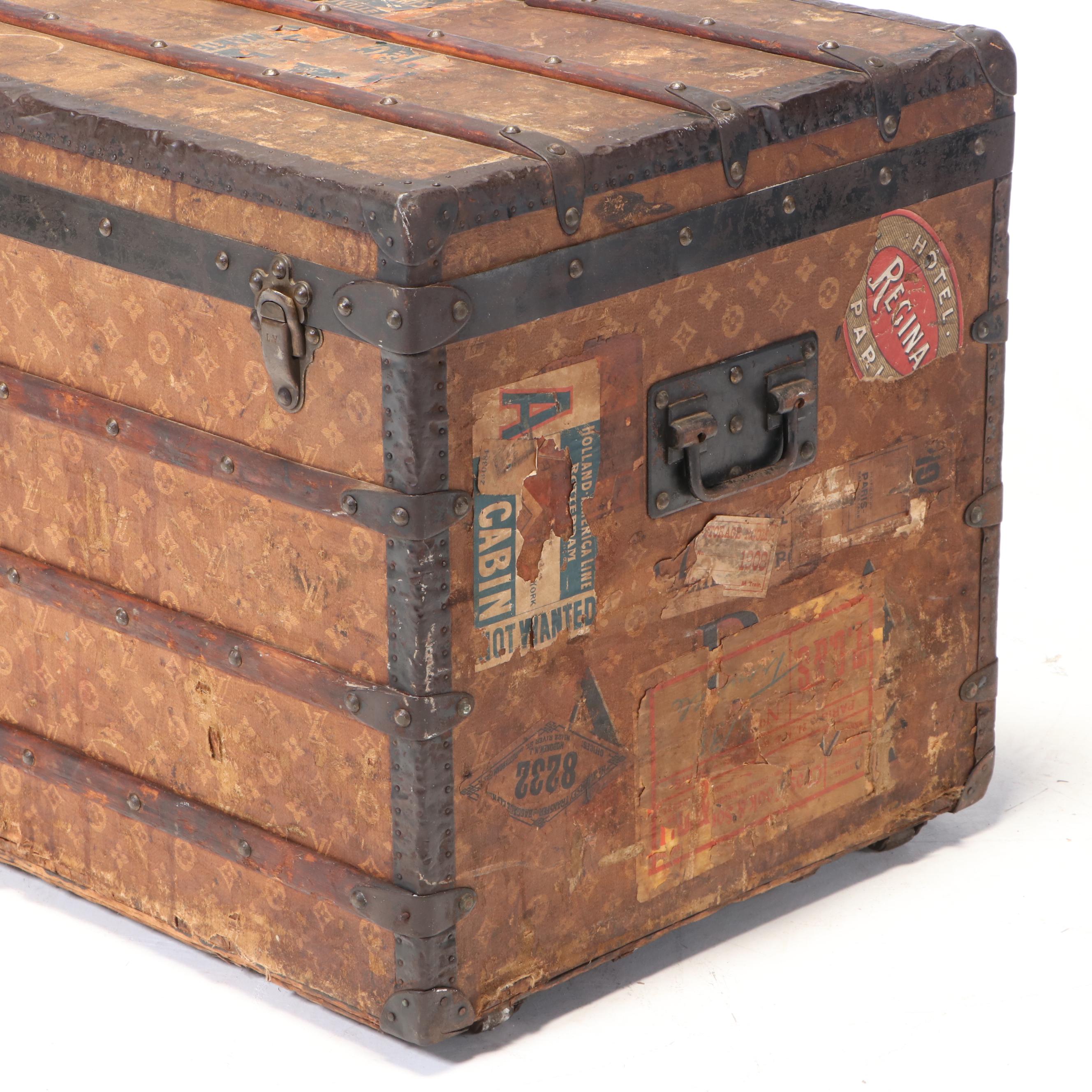 Louis Vuitton Steamer Trunk in Woven Monogram Canvas, Early 20th Century