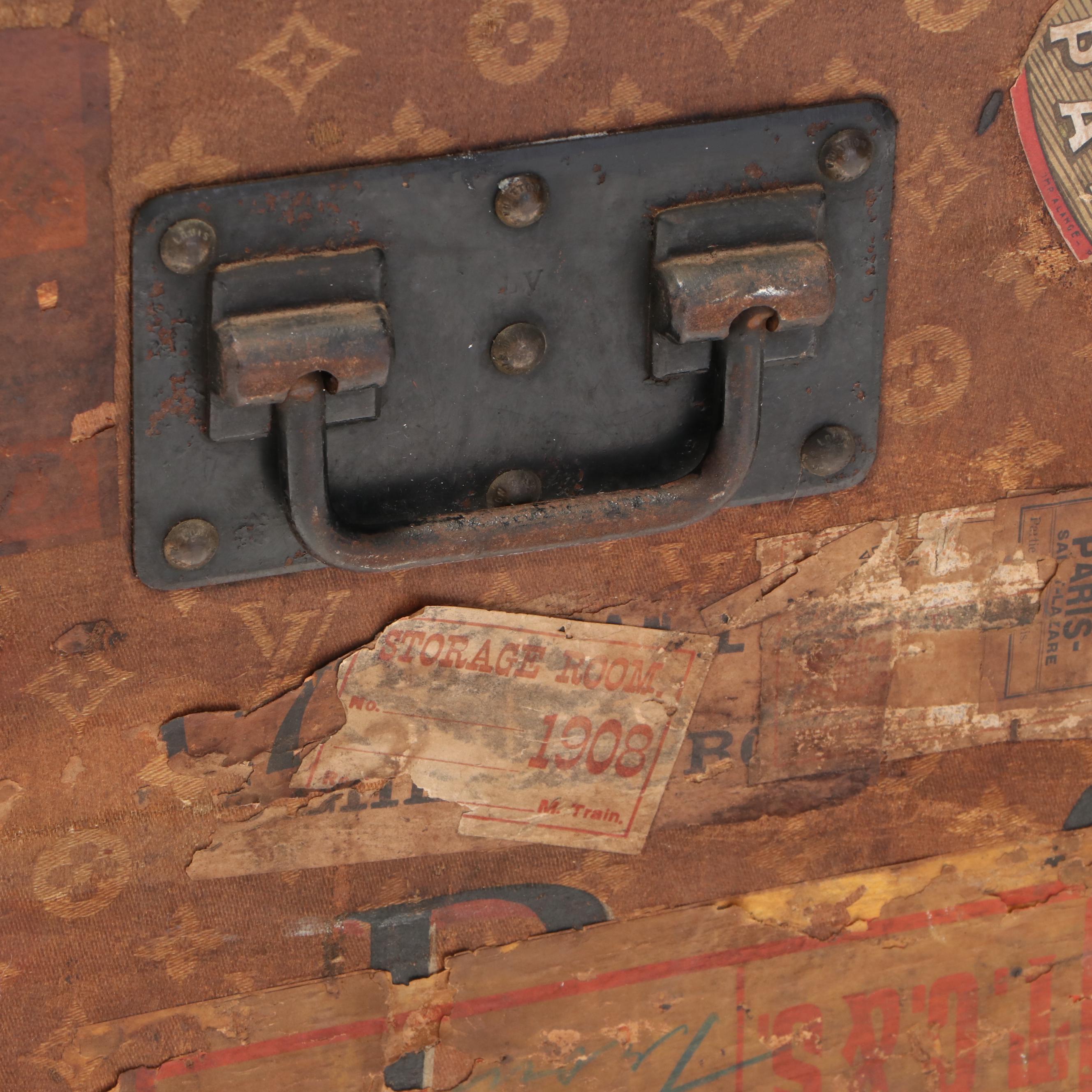 Louis Vuitton Steamer Trunk in Woven Monogram Canvas, Early 20th Century