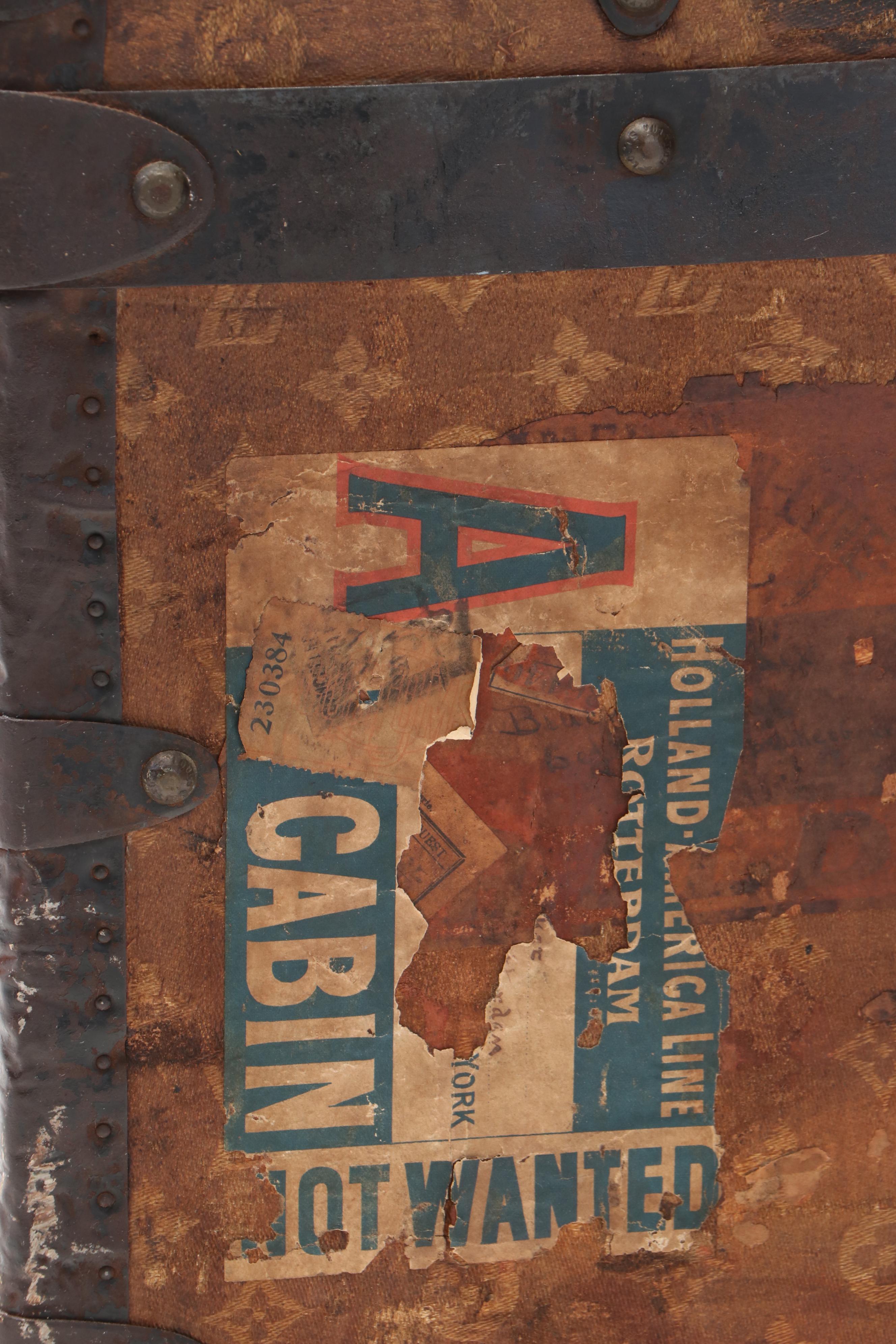 Louis Vuitton Steamer Trunk in Woven Monogram Canvas, Early 20th Century