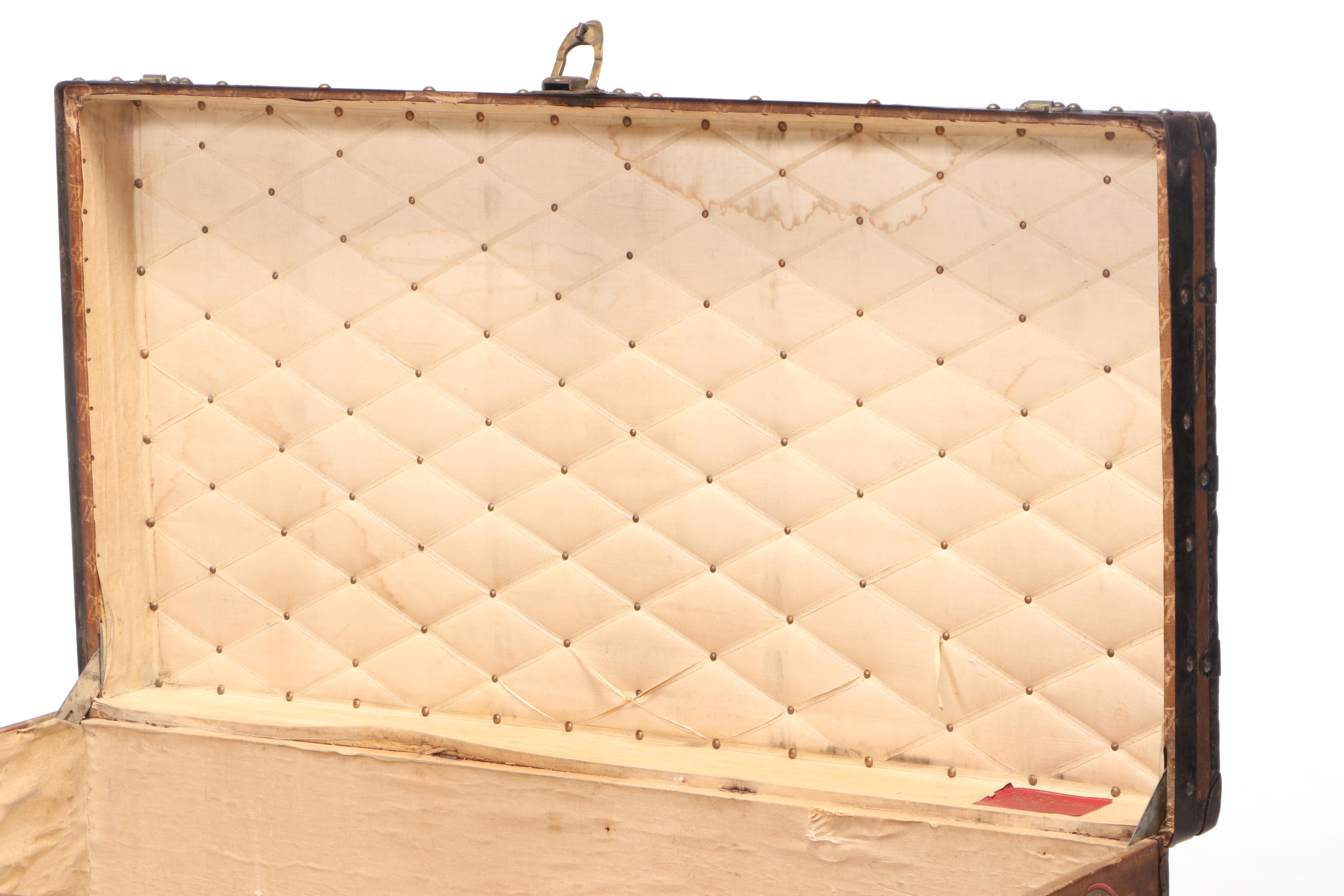 Louis Vuitton Steamer Trunk in Woven Monogram Canvas, Early 20th Century