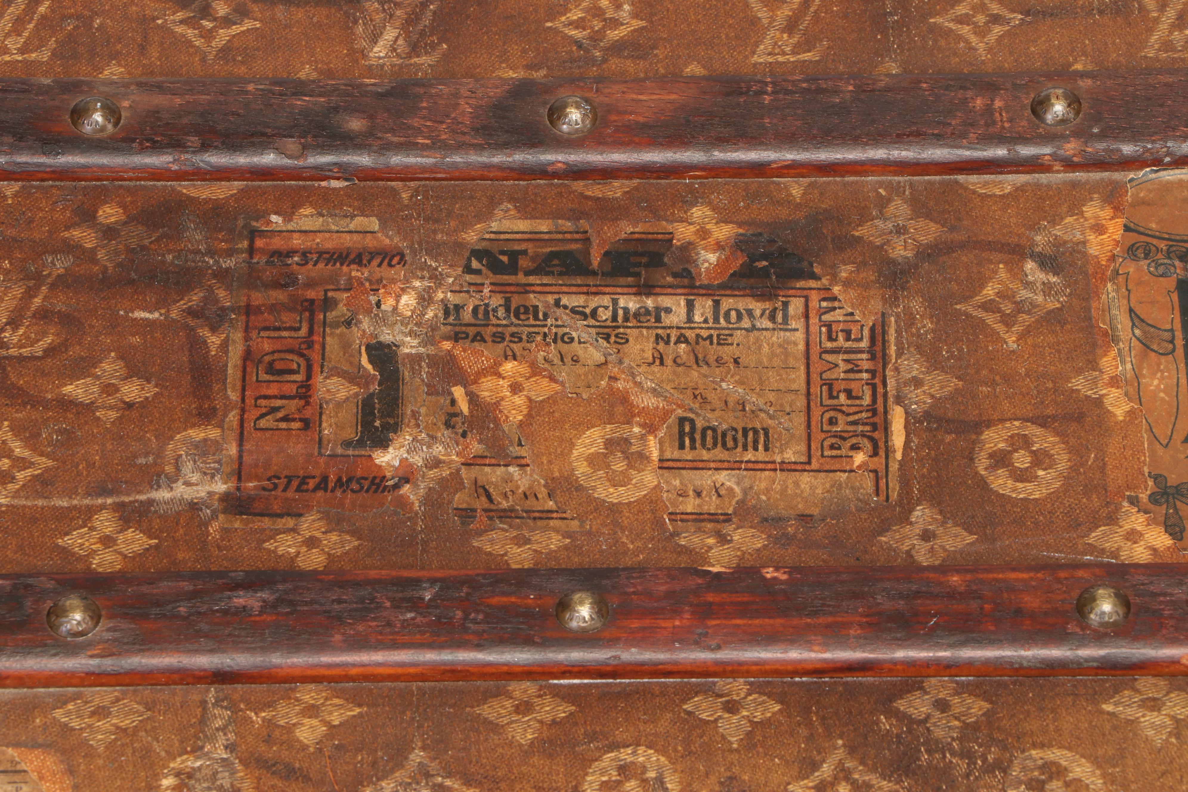 Louis Vuitton Steamer Trunk in Woven Monogram Canvas, Early 20th Century