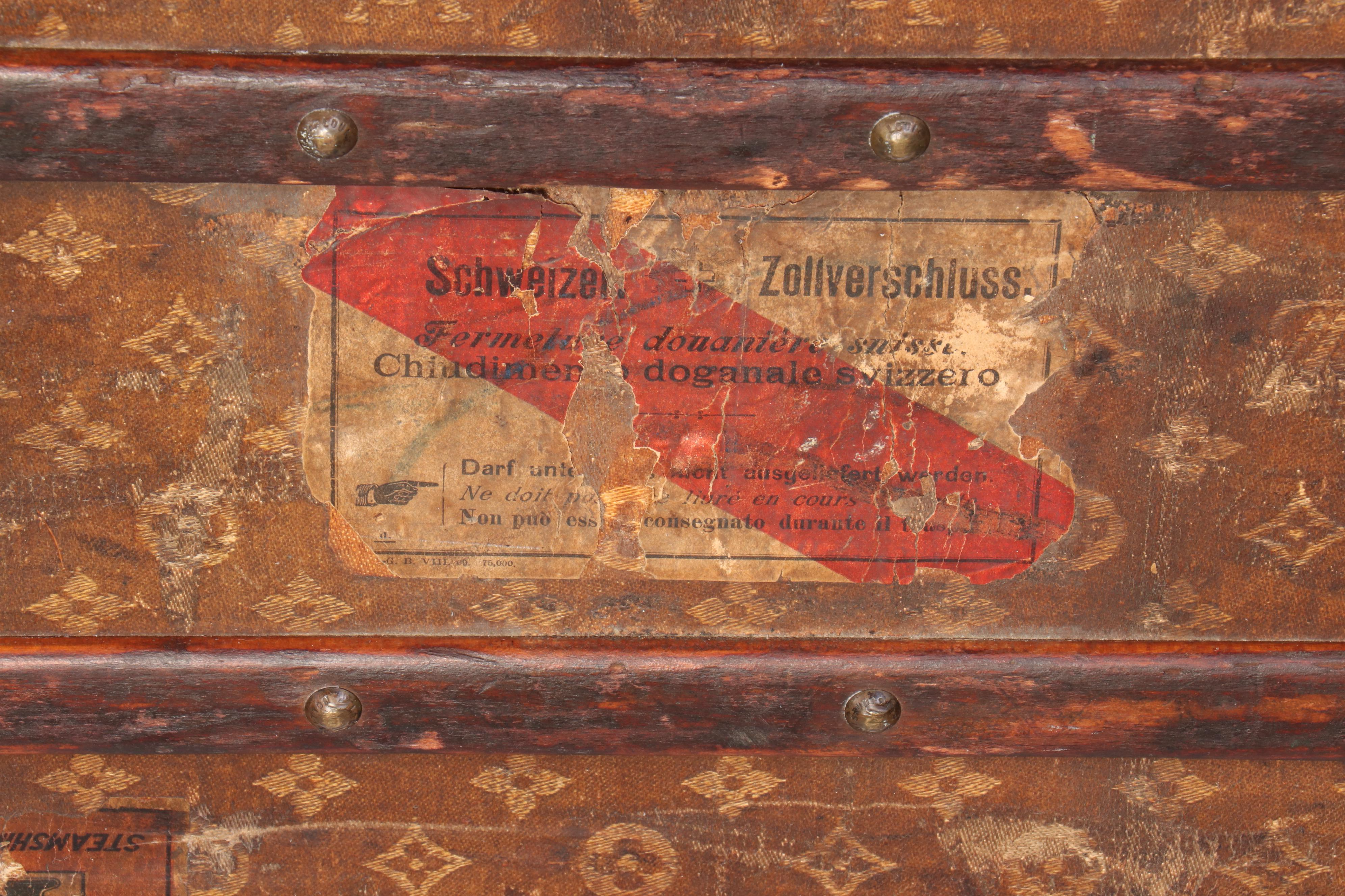 Louis Vuitton Steamer Trunk in Woven Monogram Canvas, Early 20th Century