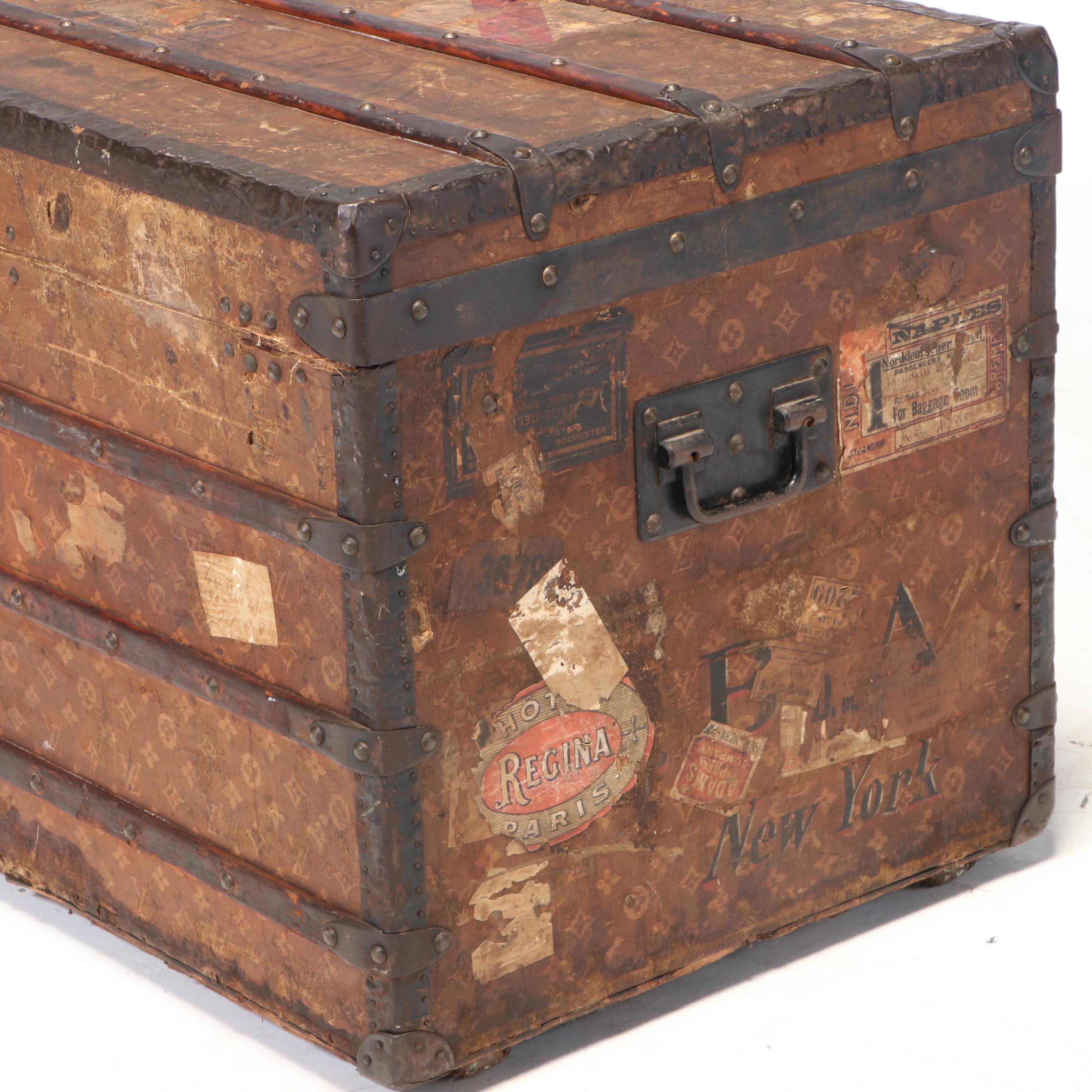 Louis Vuitton Steamer Trunk in Woven Monogram Canvas, Early 20th Century