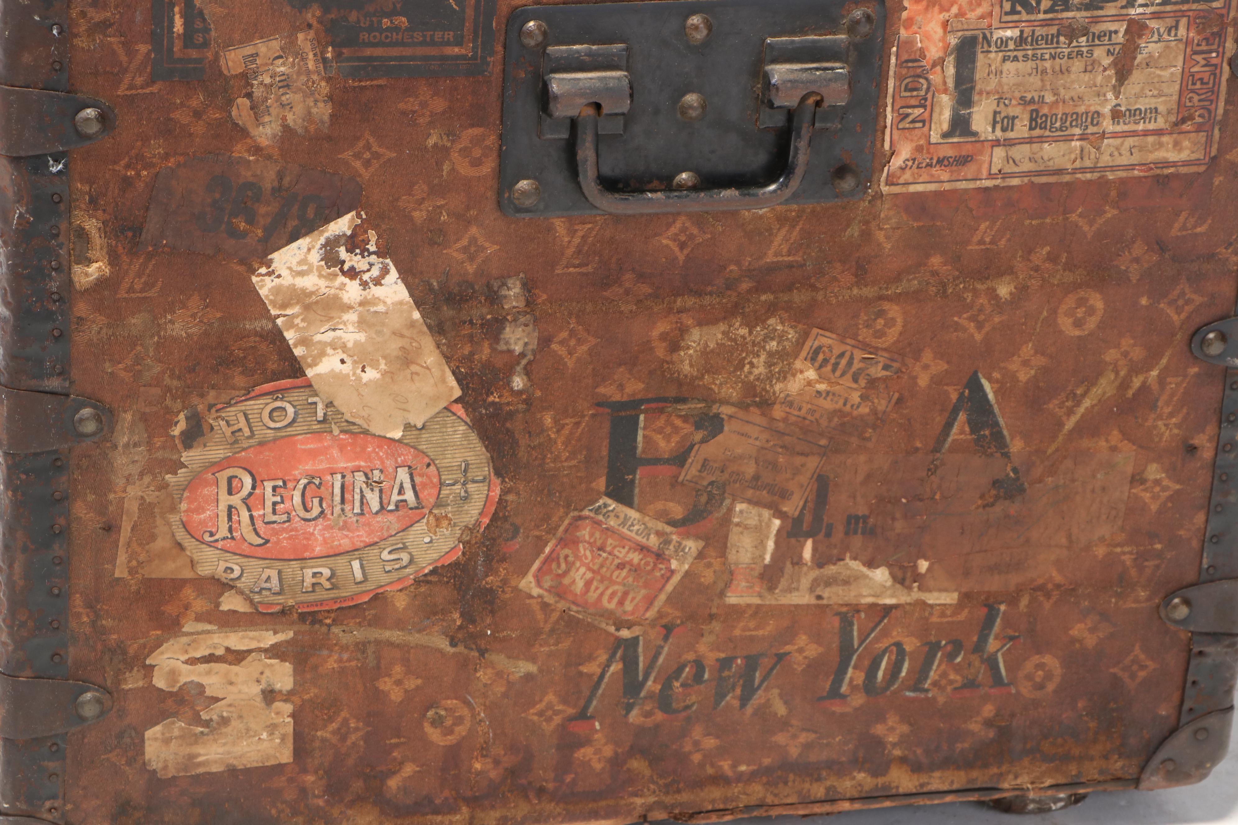 Louis Vuitton Steamer Trunk in Woven Monogram Canvas, Early 20th Century