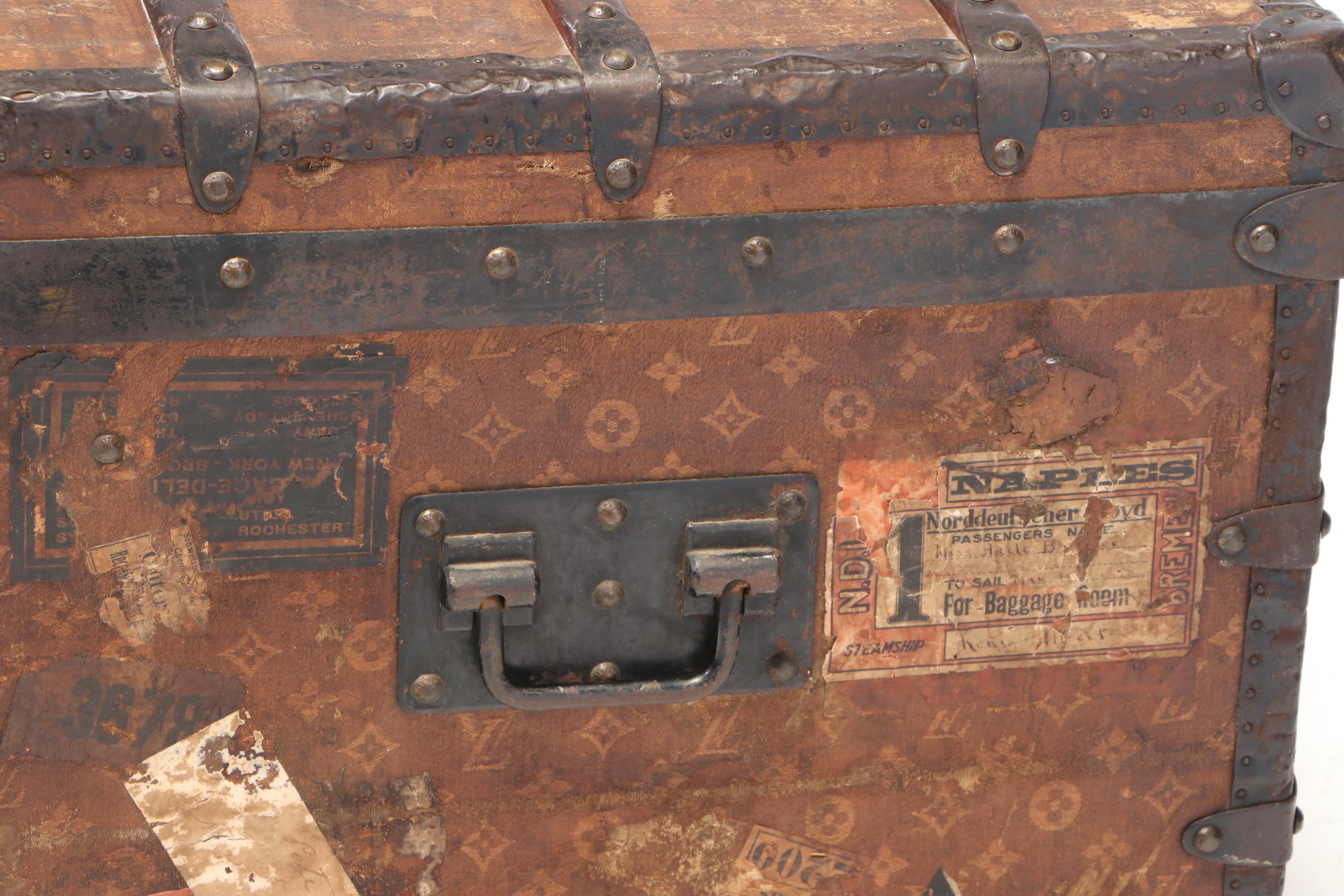 Louis Vuitton Steamer Trunk in Woven Monogram Canvas, Early 20th Century