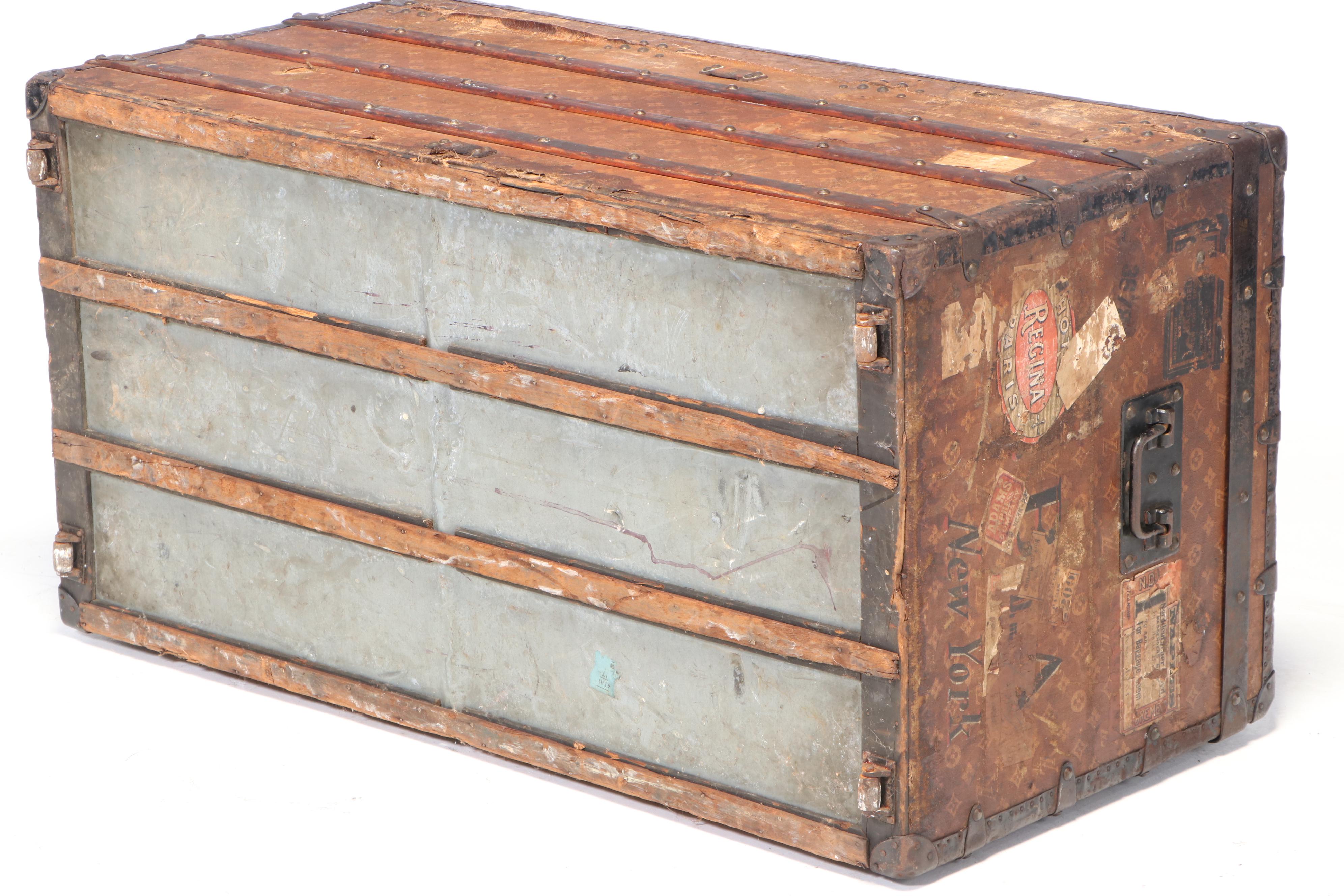 Louis Vuitton Steamer Trunk in Woven Monogram Canvas, Early 20th Century