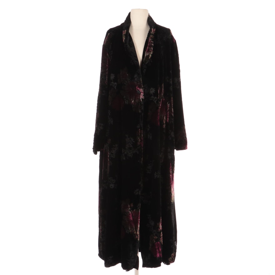 Eve & Me Burnout Velvet Full-Length Robe