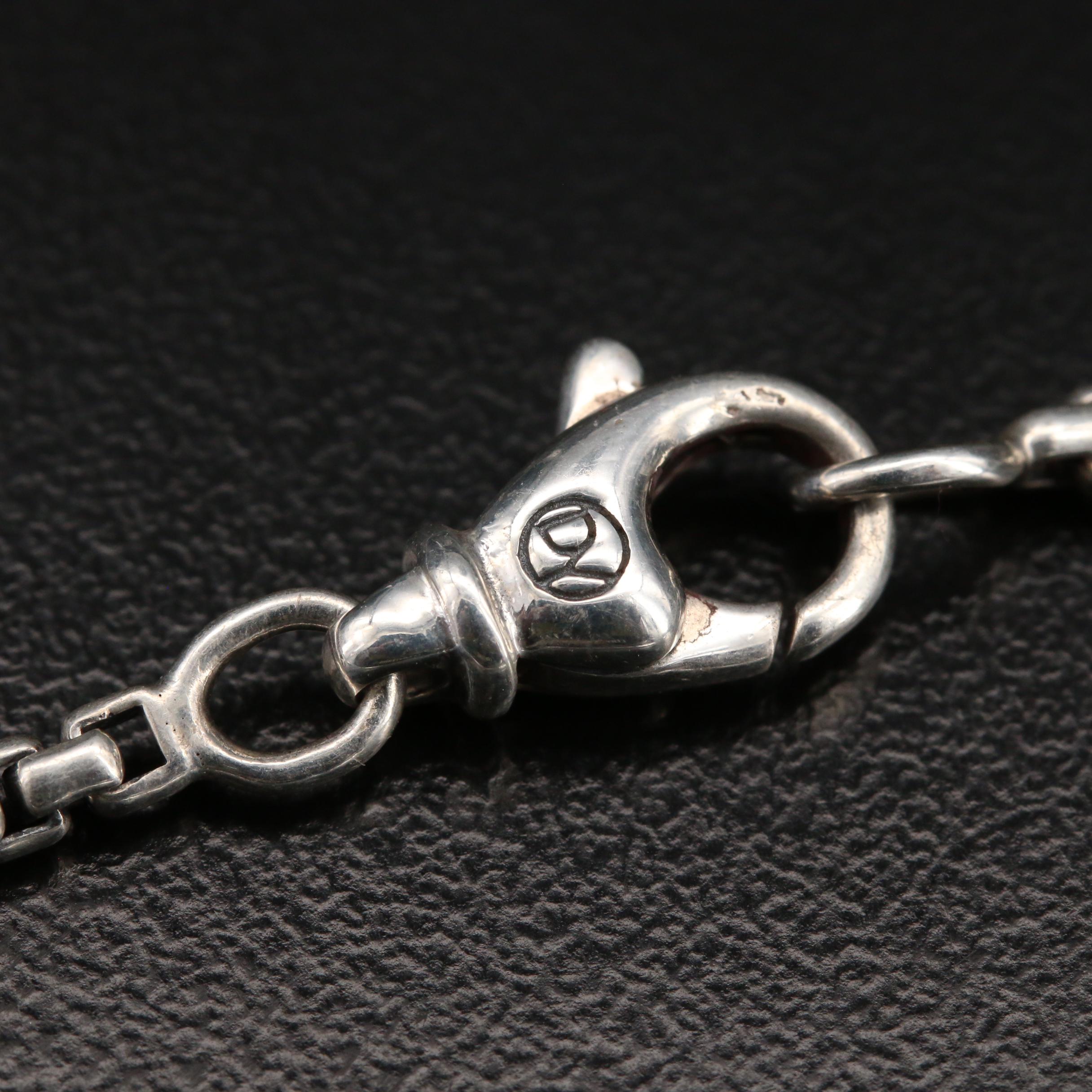 David Yurman Sterling 1.95 Pavé Black Diamond Cross Pendant Necklace