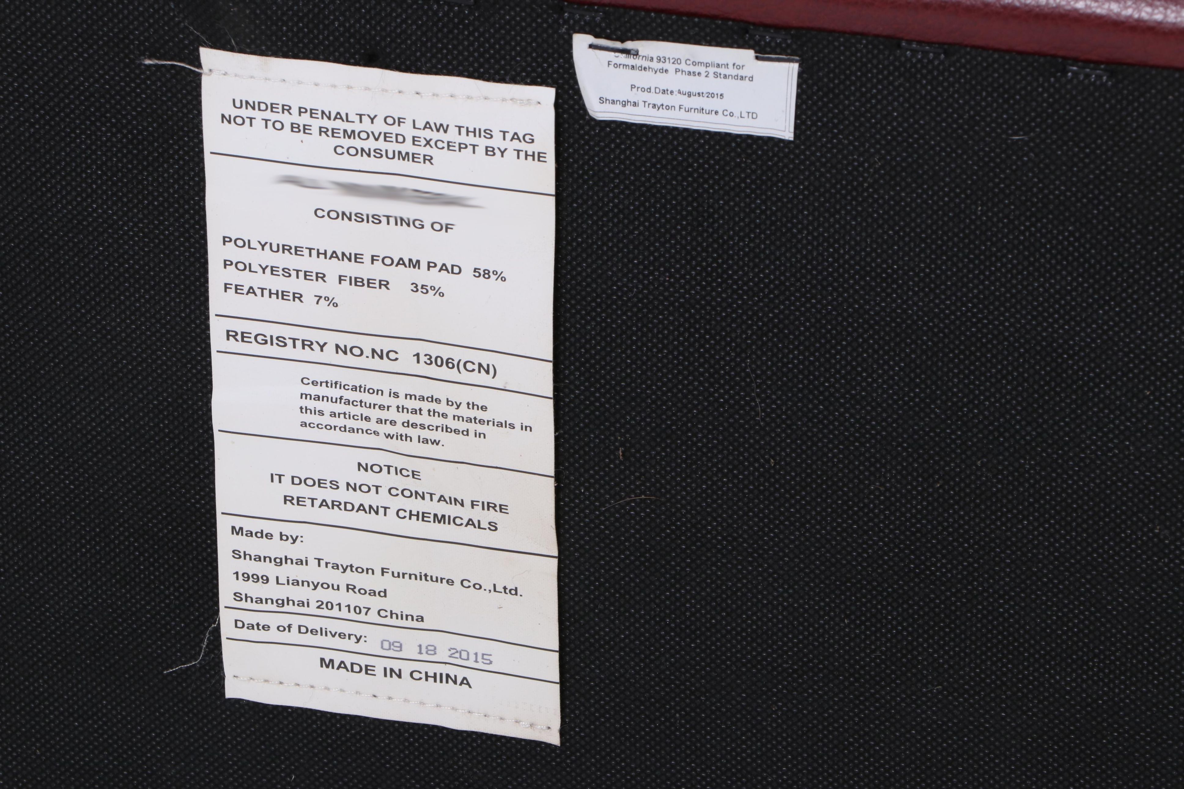 Shanghai Trayton Furniture Co. Red Bonded Leather Loveseat