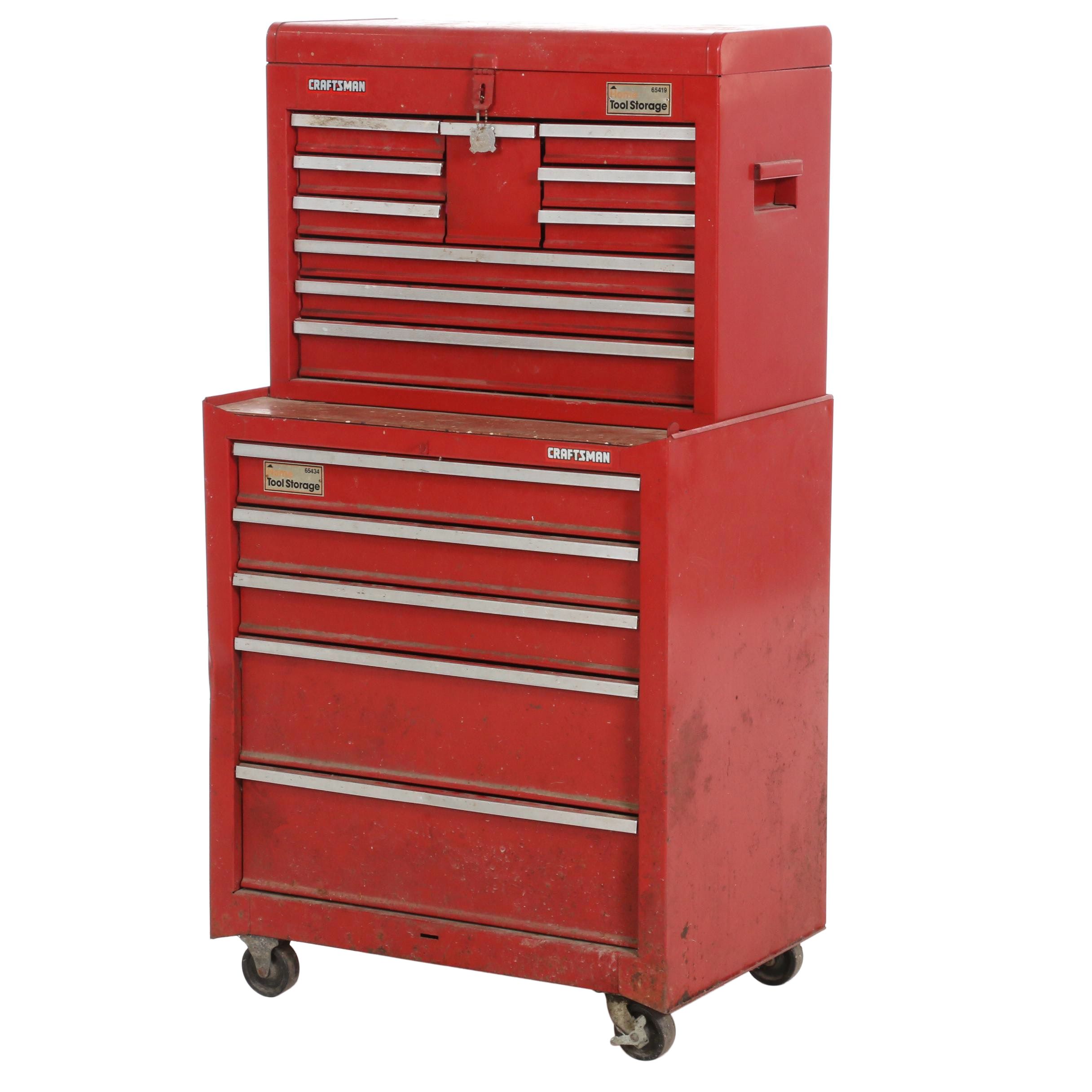 Craftsman Home Tool Storage Rolling Tool Box with Hand Tools