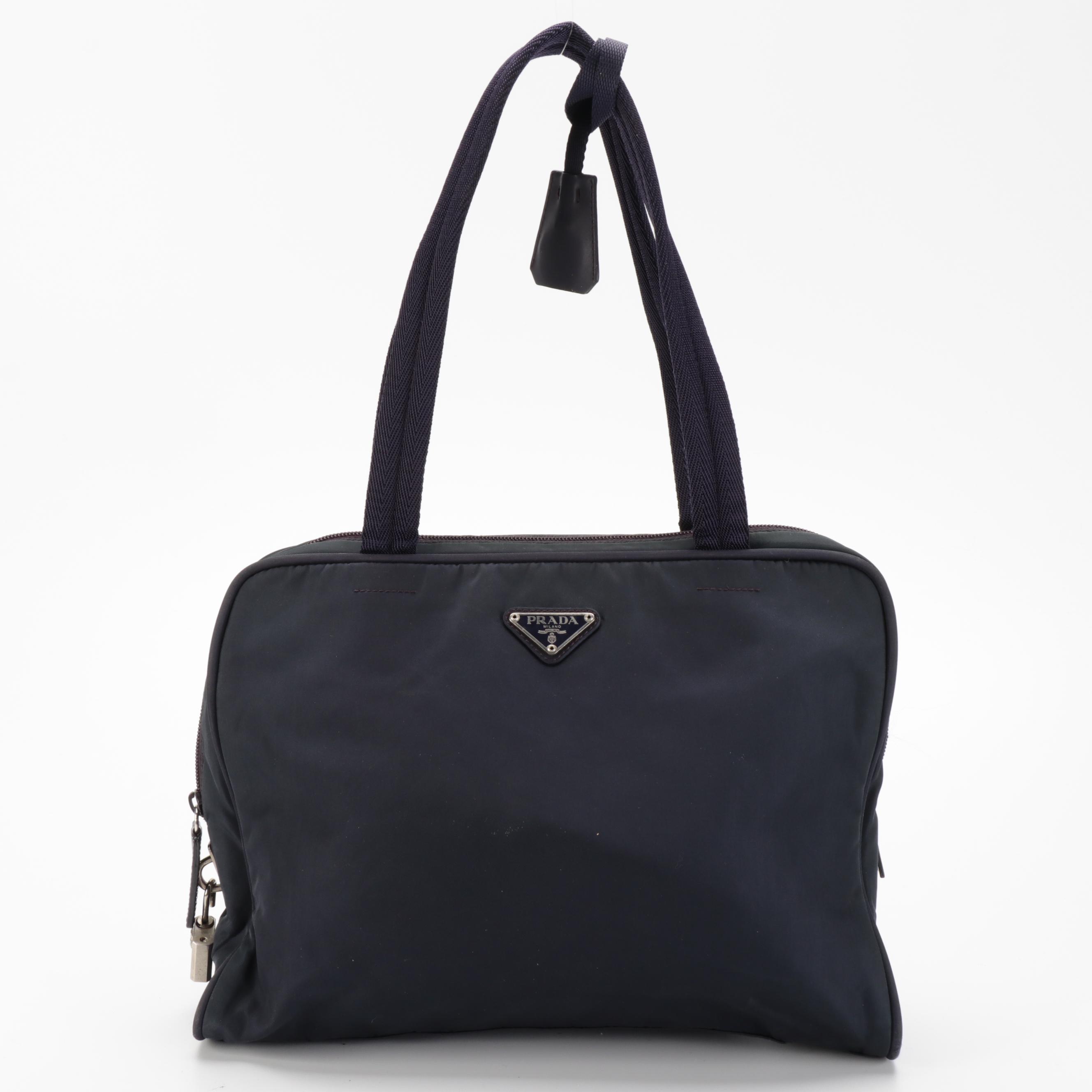 Prada Tessuto Nylon Shoulder Bag with Padlock