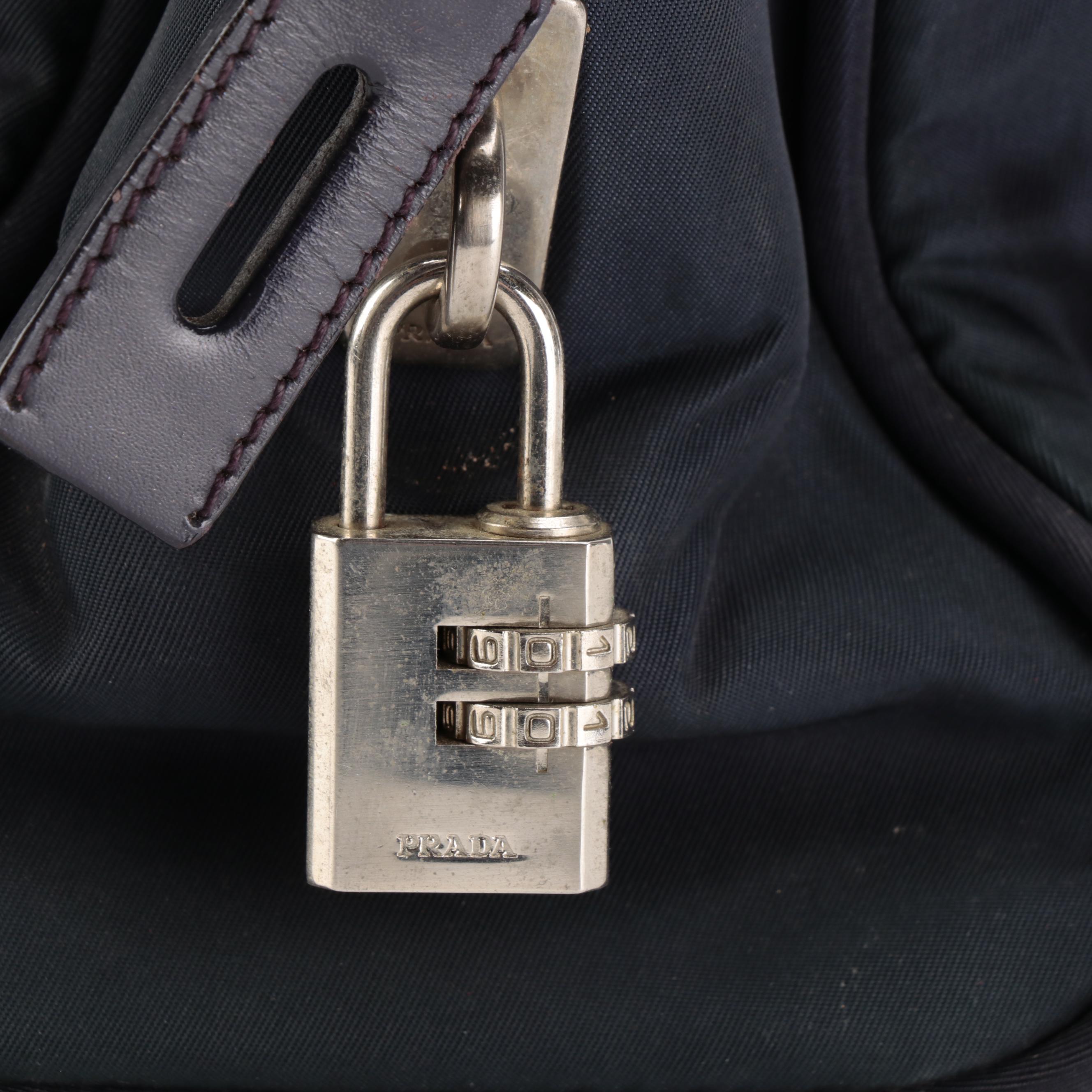 Prada Tessuto Nylon Shoulder Bag with Padlock