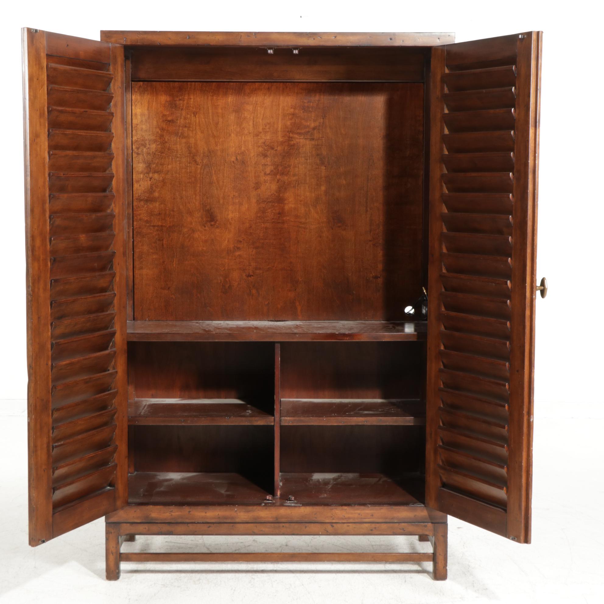Henredon Media Cabinet with Faux Louvered Doors