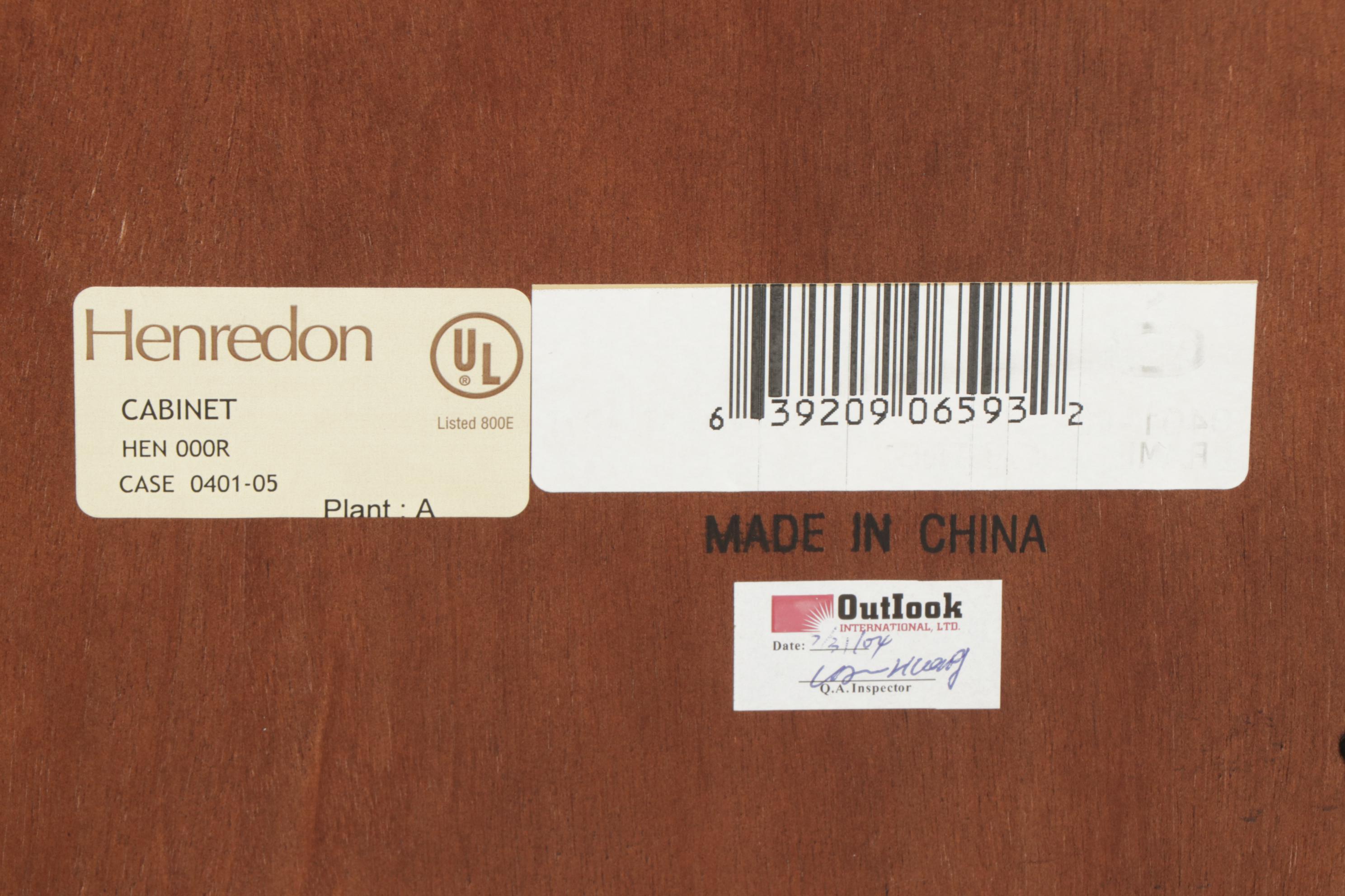 Henredon Media Cabinet with Faux Louvered Doors