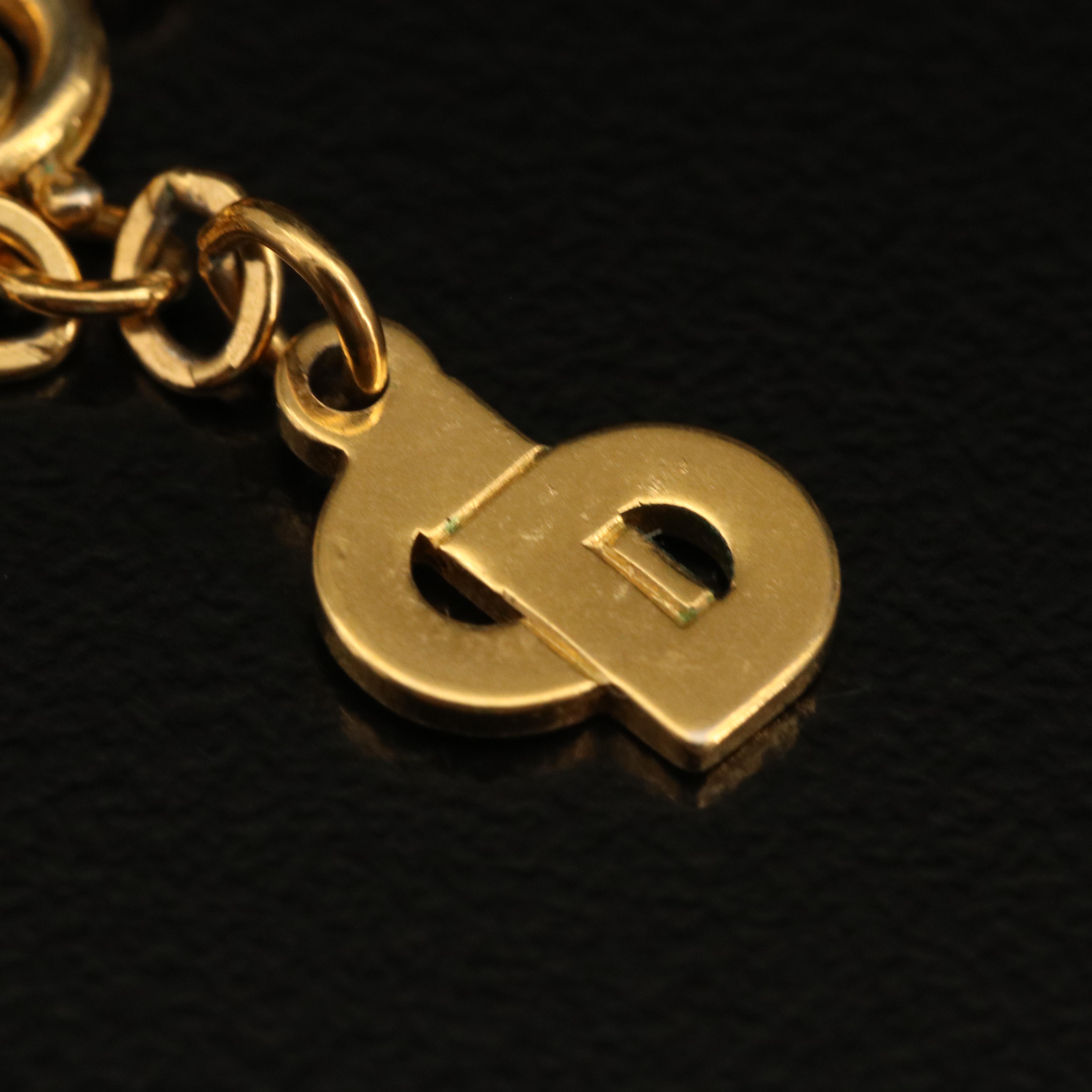 Christian Dior Rhinestone and Glass Station Necklace