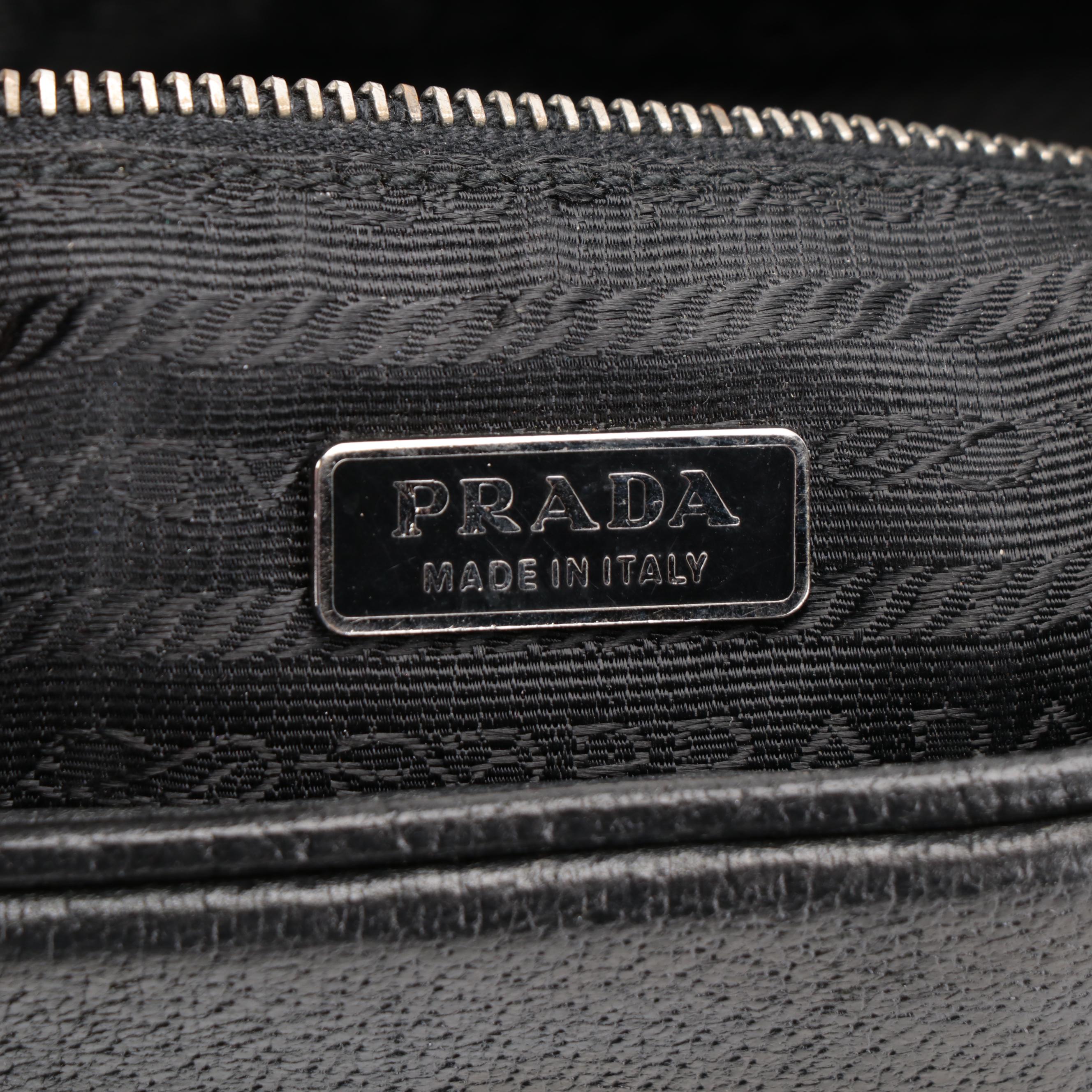 Prada Handbag in Black Leather with Padlock