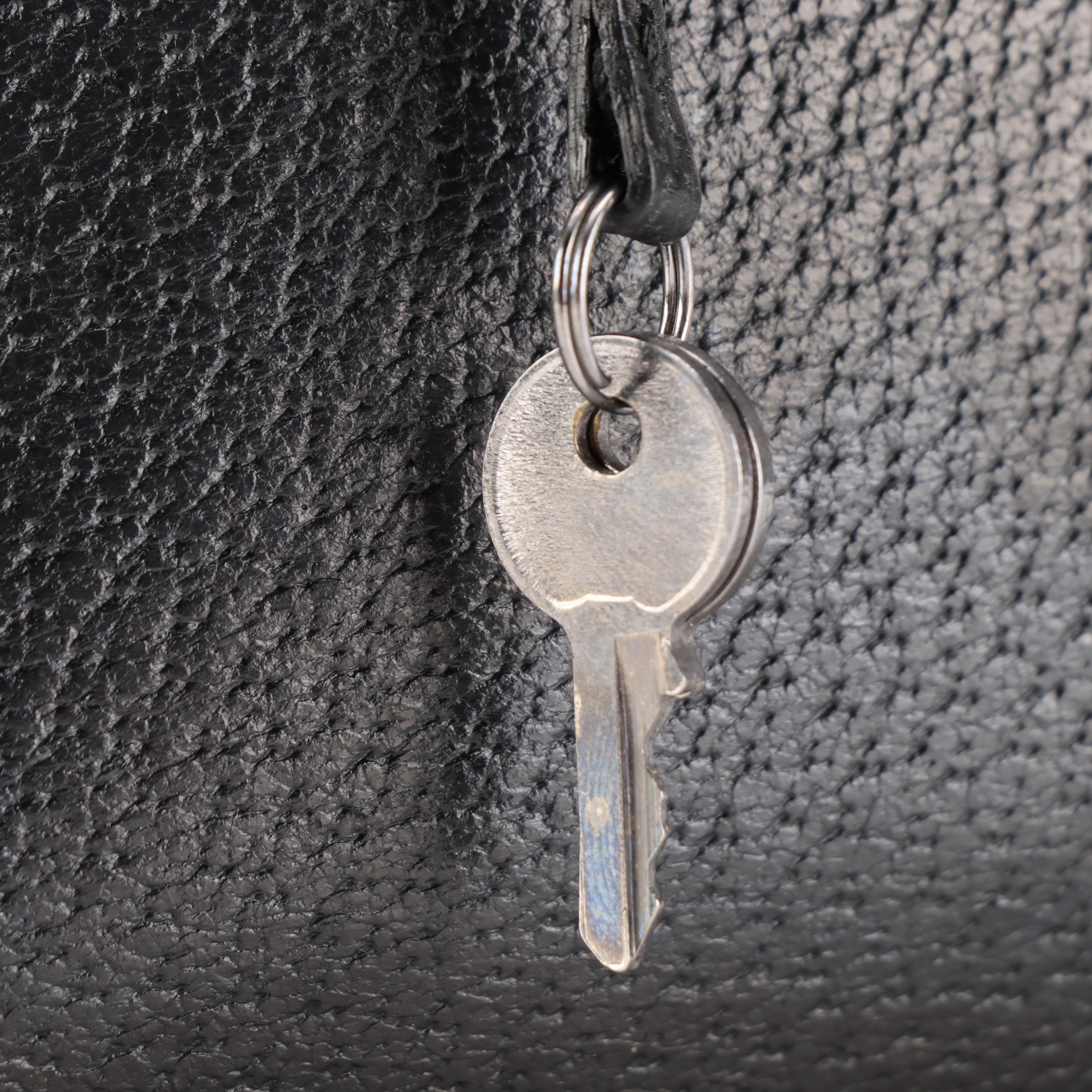 Prada Handbag in Black Leather with Padlock