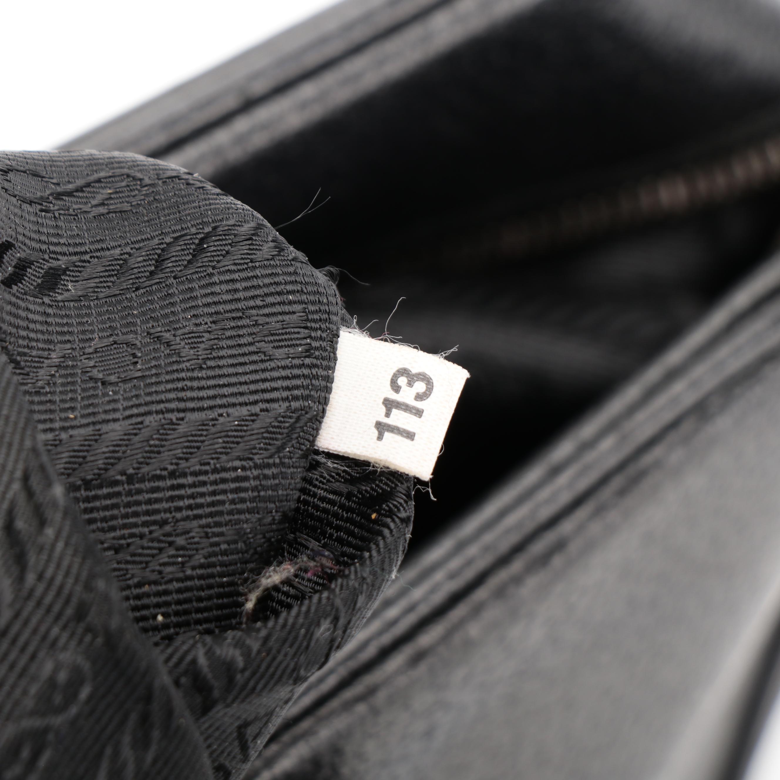 Prada Handbag in Black Leather with Padlock