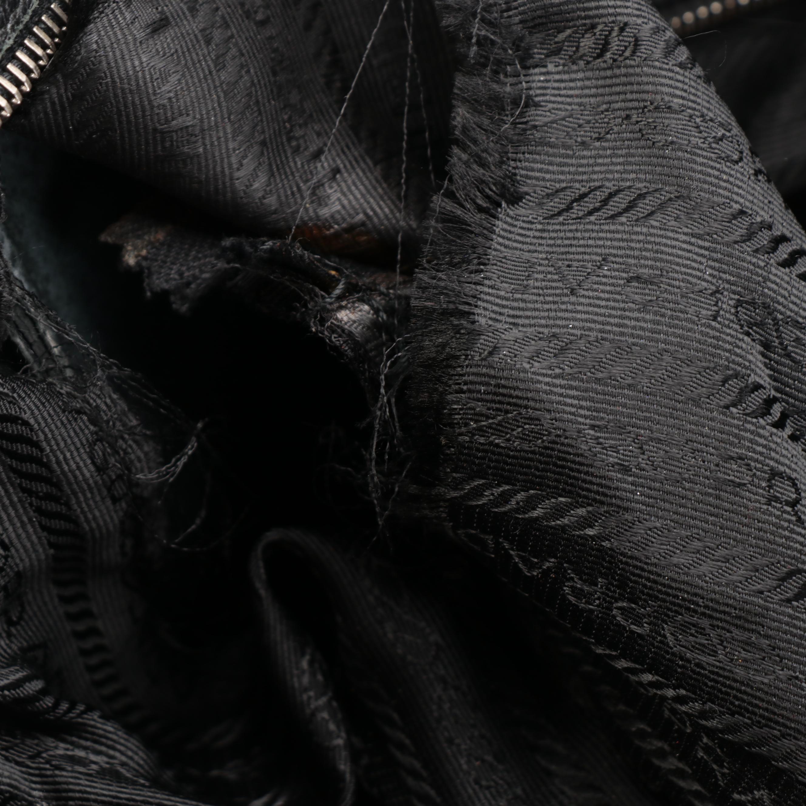 Prada Handbag in Black Leather with Padlock