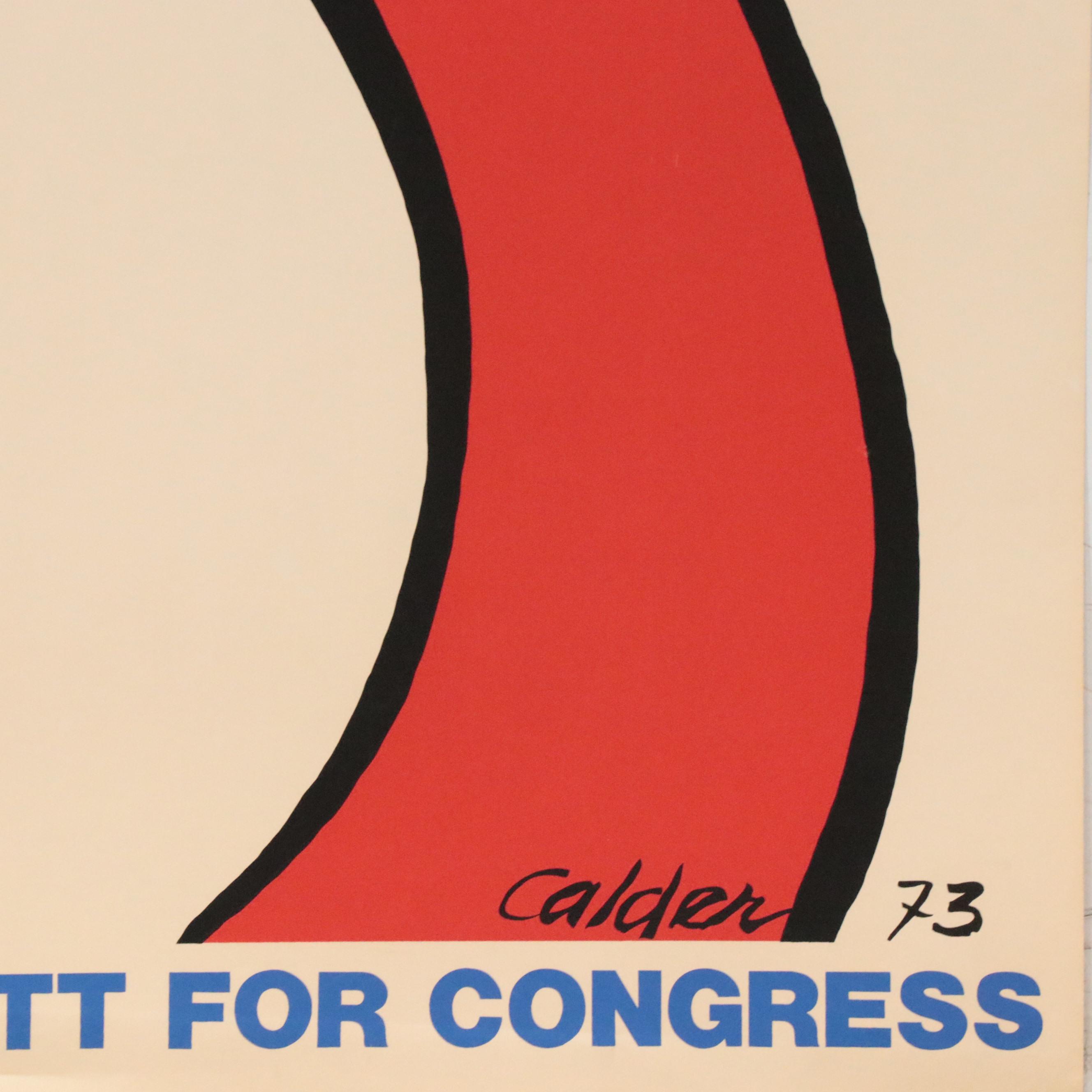 Alexander Calder Serigraph "Toby Moffett for Congress," 1974