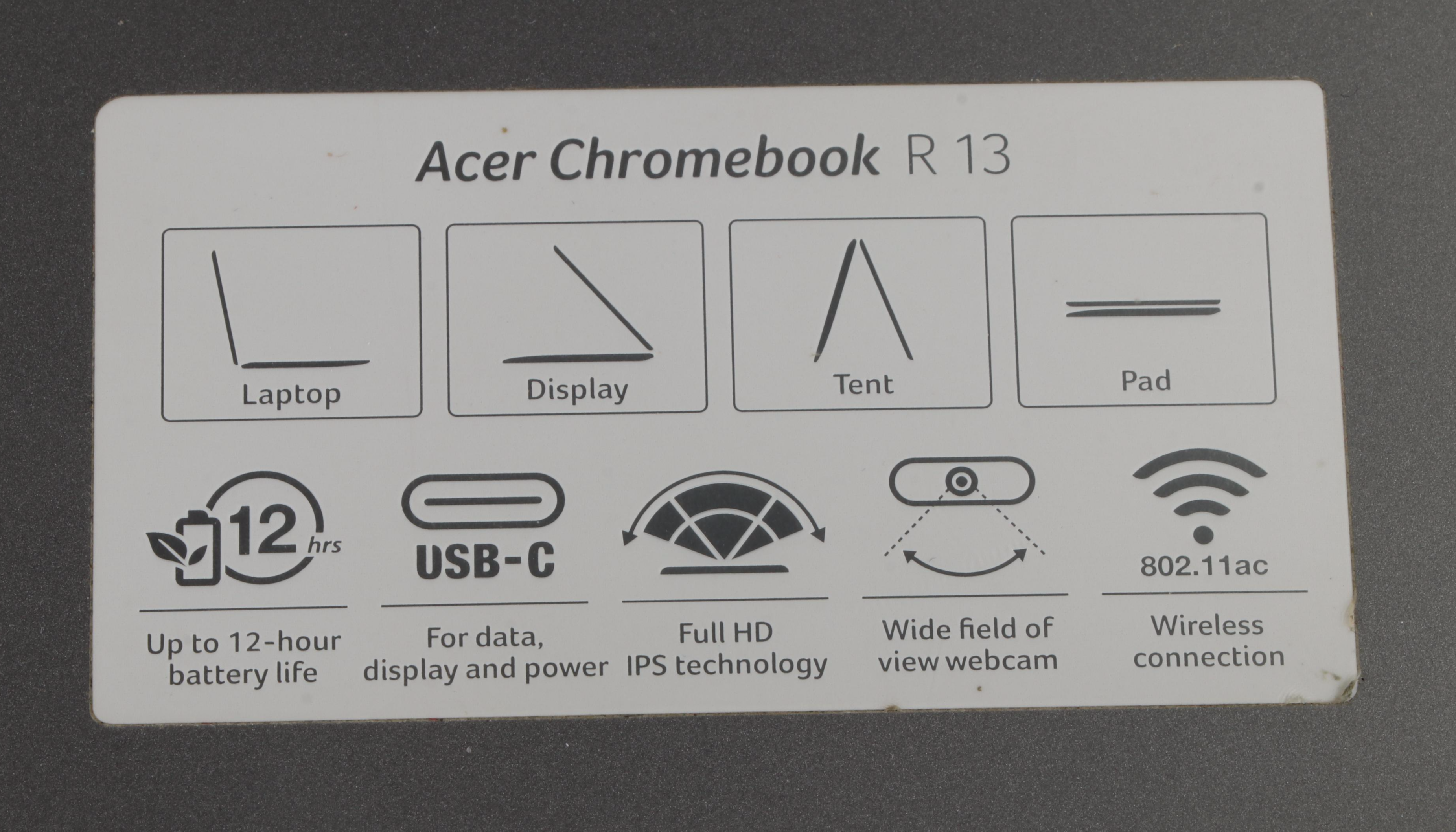 Acer Chromebook R 13 Convertible Touch Screen Laptop with Power Adapter, 2017
