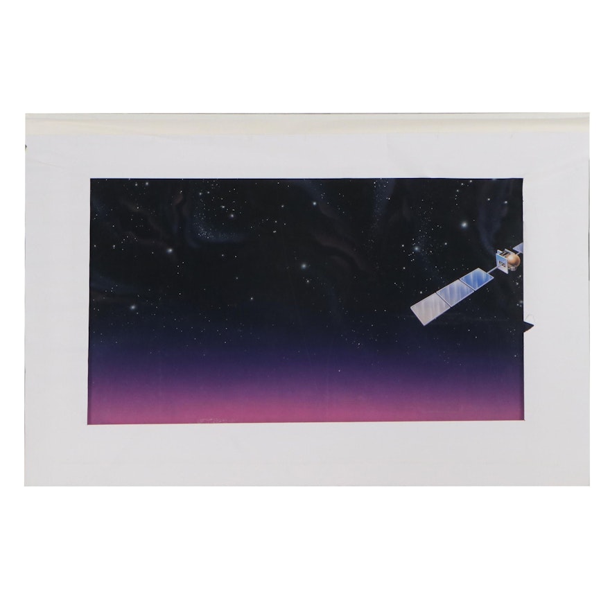 Don Wieland Gouache and Airbrush Illustration of Satellite