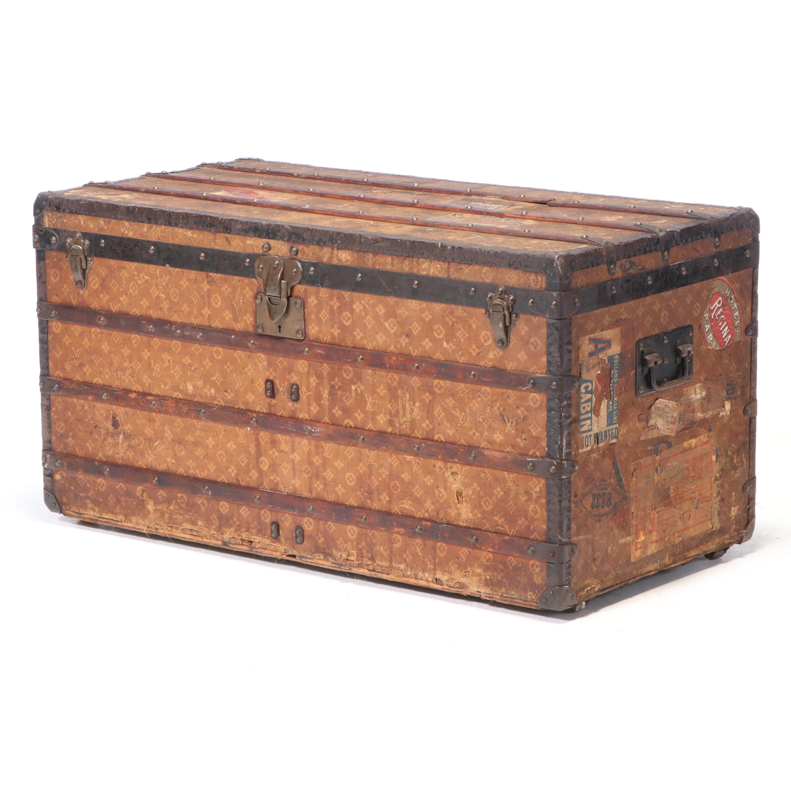 Louis Vuitton Steamer Trunk in Woven Monogram Canvas, Early 20th Century
