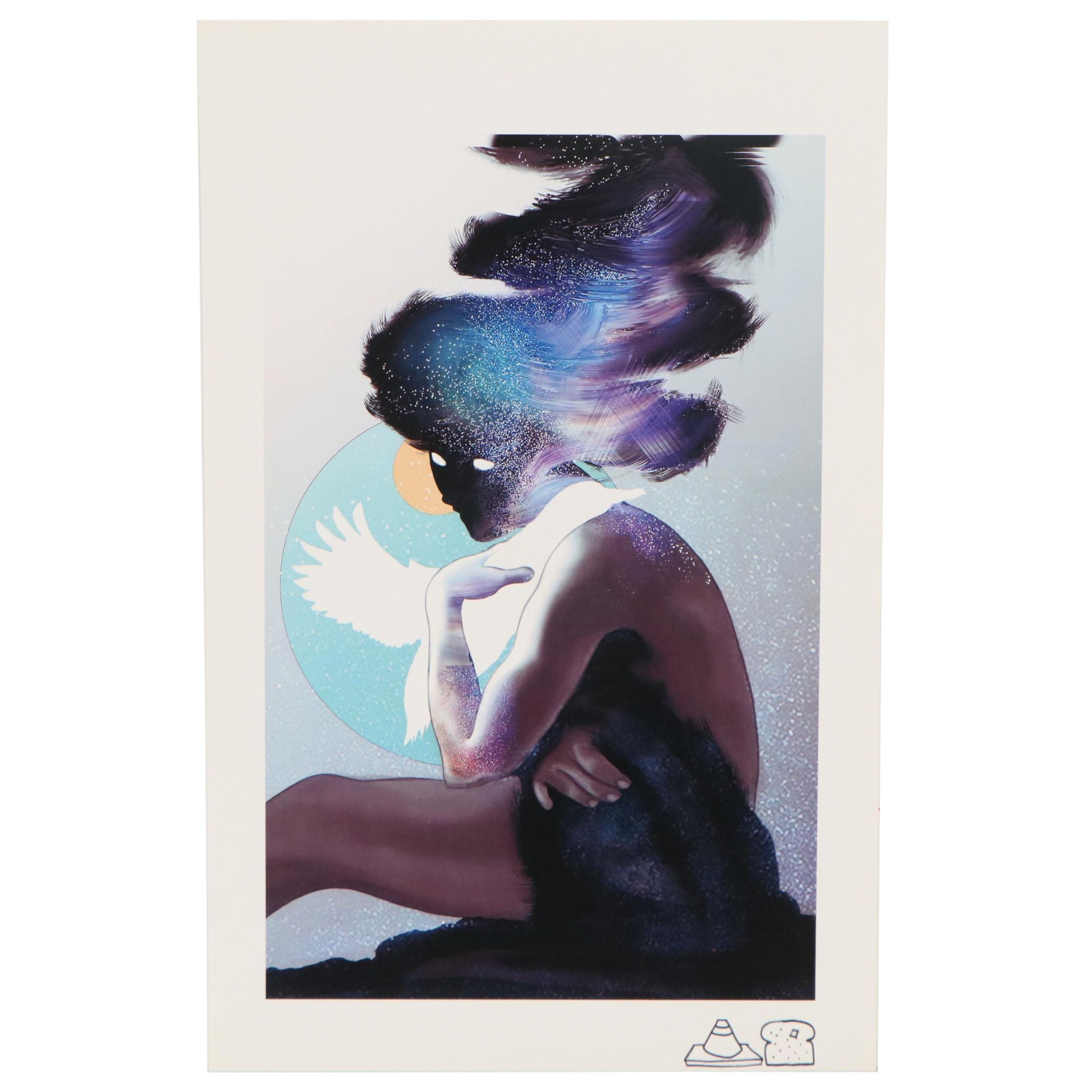 Taron Jordan Surreal Figural Offset Lithograph