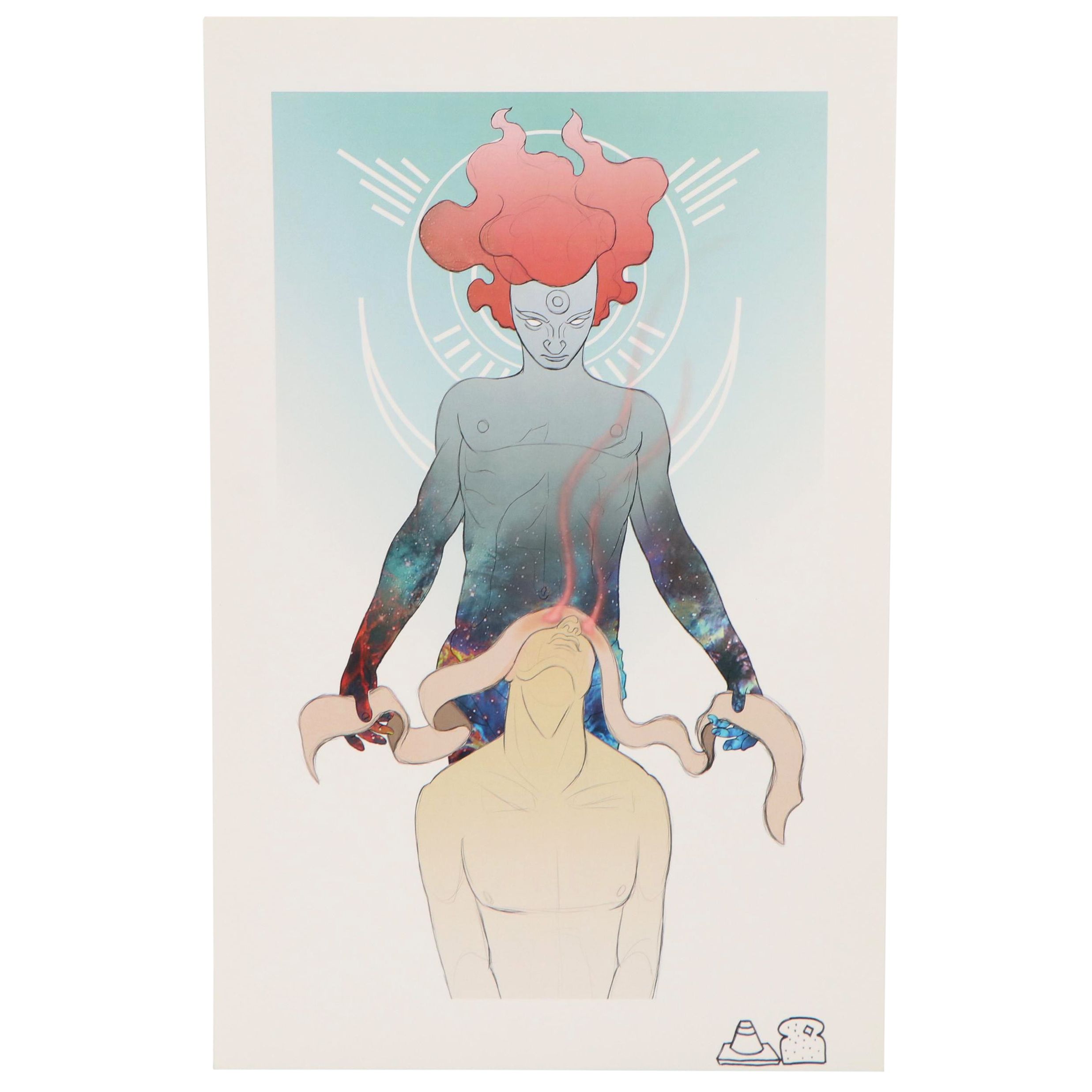 Taron Jordan Surreal Figural Offset Lithograph