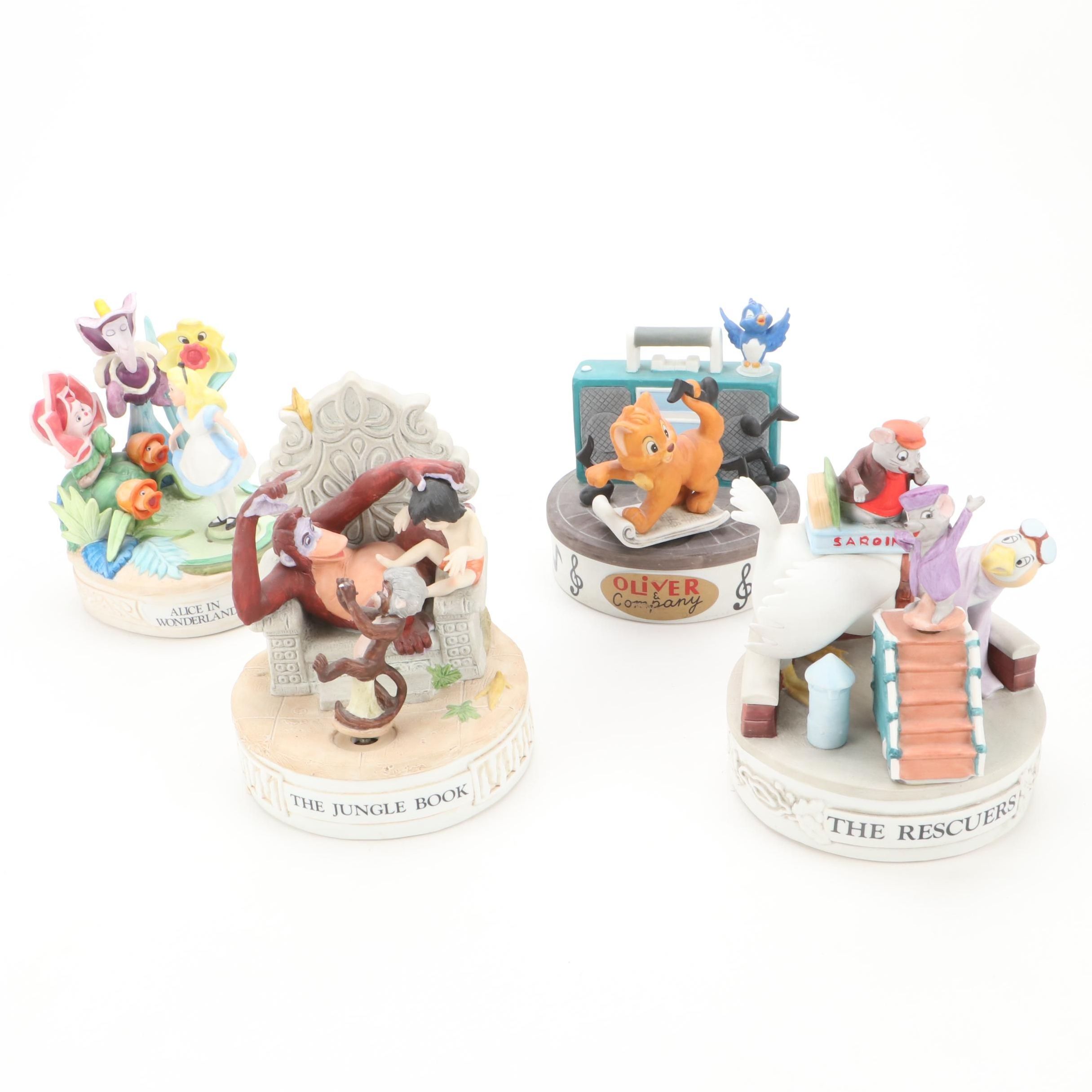 Walt Disney Musical Figurines Featuring "The Jungle Book" and Others