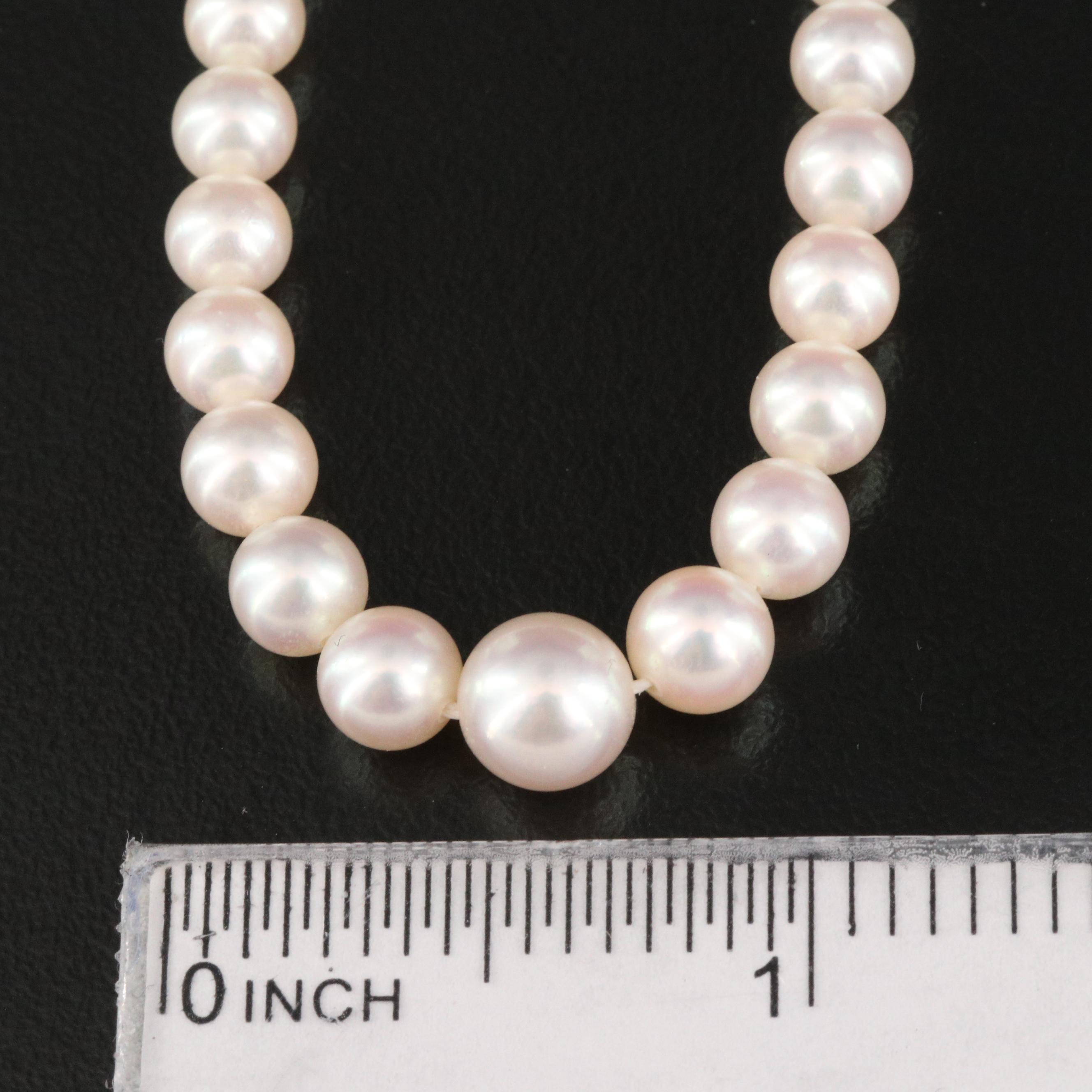 Mikimoto Graduated Pearl Necklace with Sterling Clasp