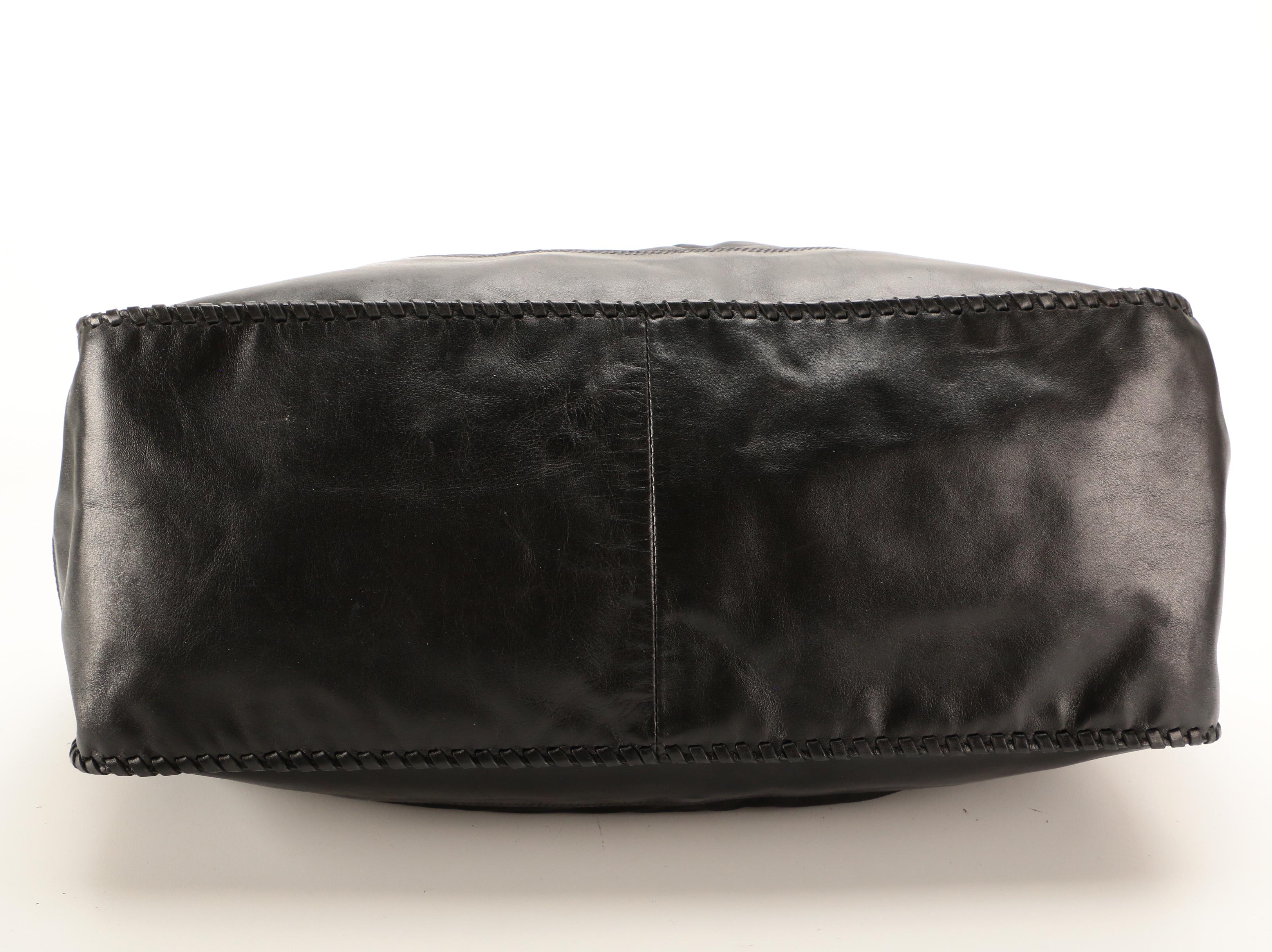 Prada Tote Bag in Black Tessuto Nylon with Whipstitch Leather Trim