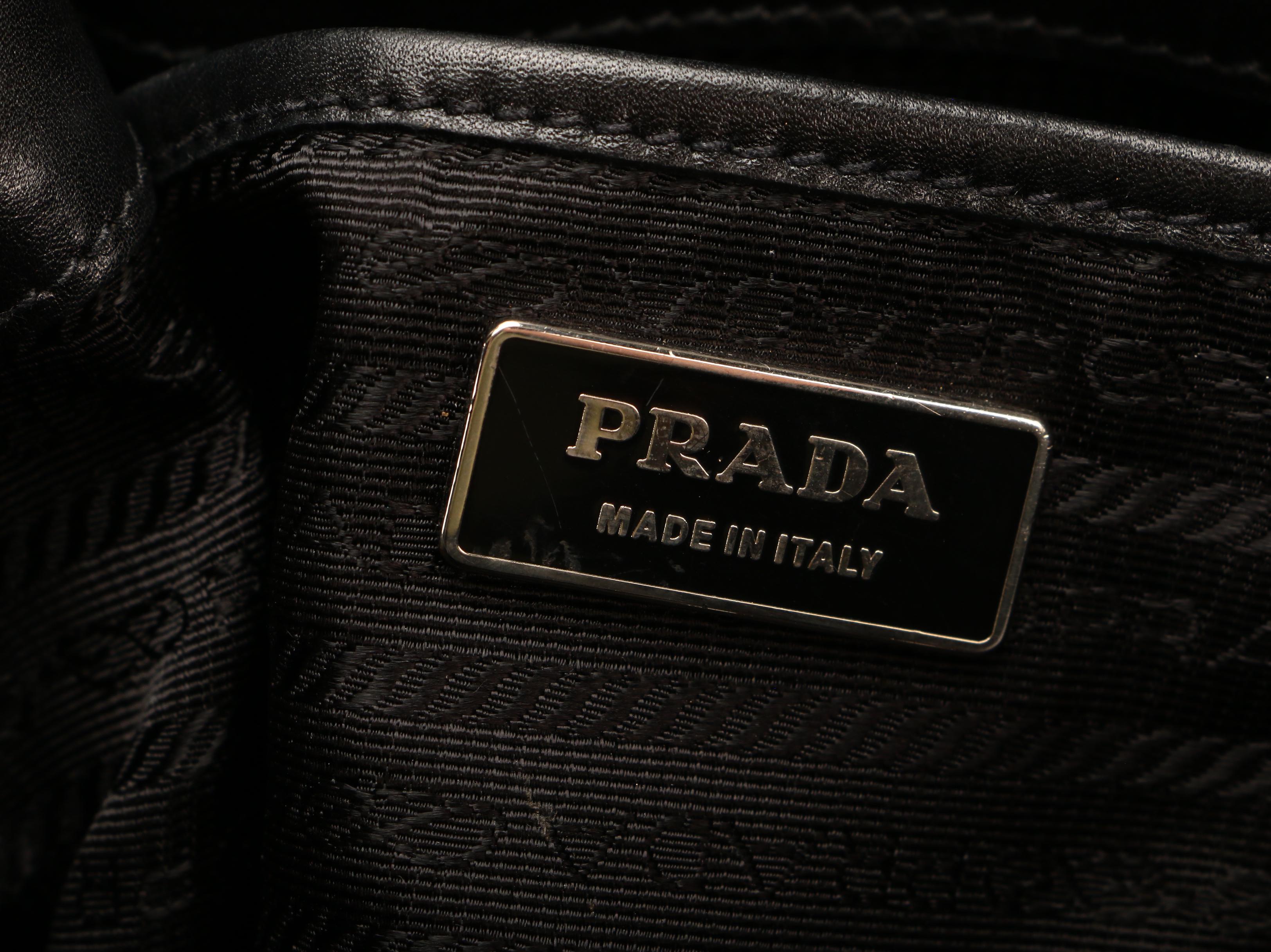 Prada Tote Bag in Black Tessuto Nylon with Whipstitch Leather Trim