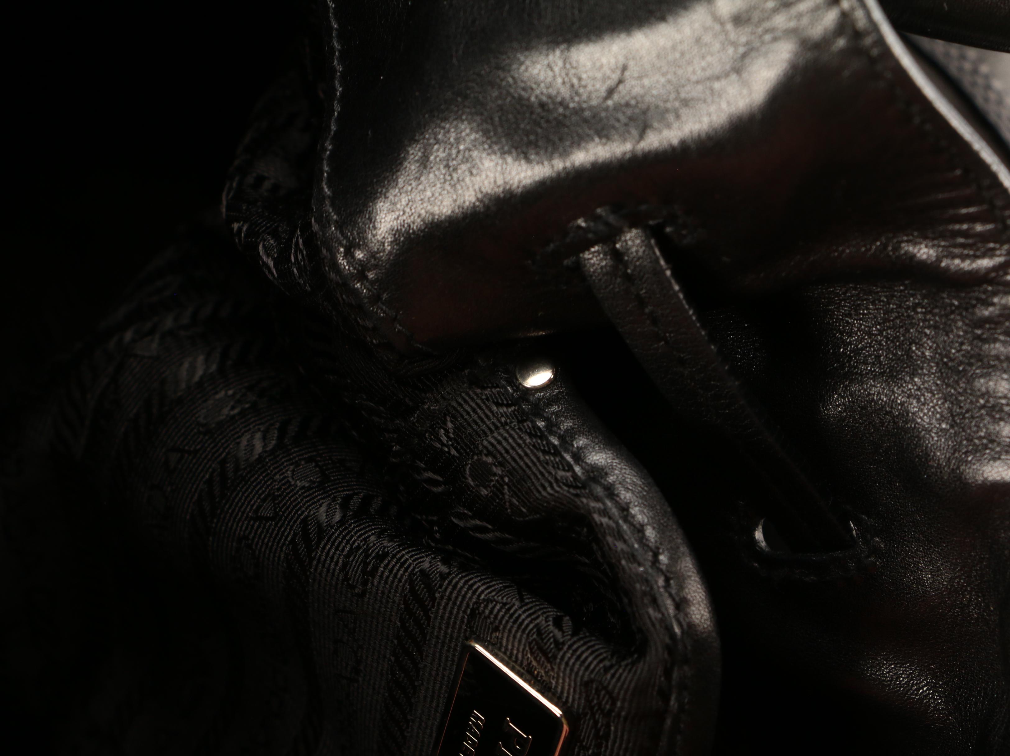 Prada Tote Bag in Black Tessuto Nylon with Whipstitch Leather Trim