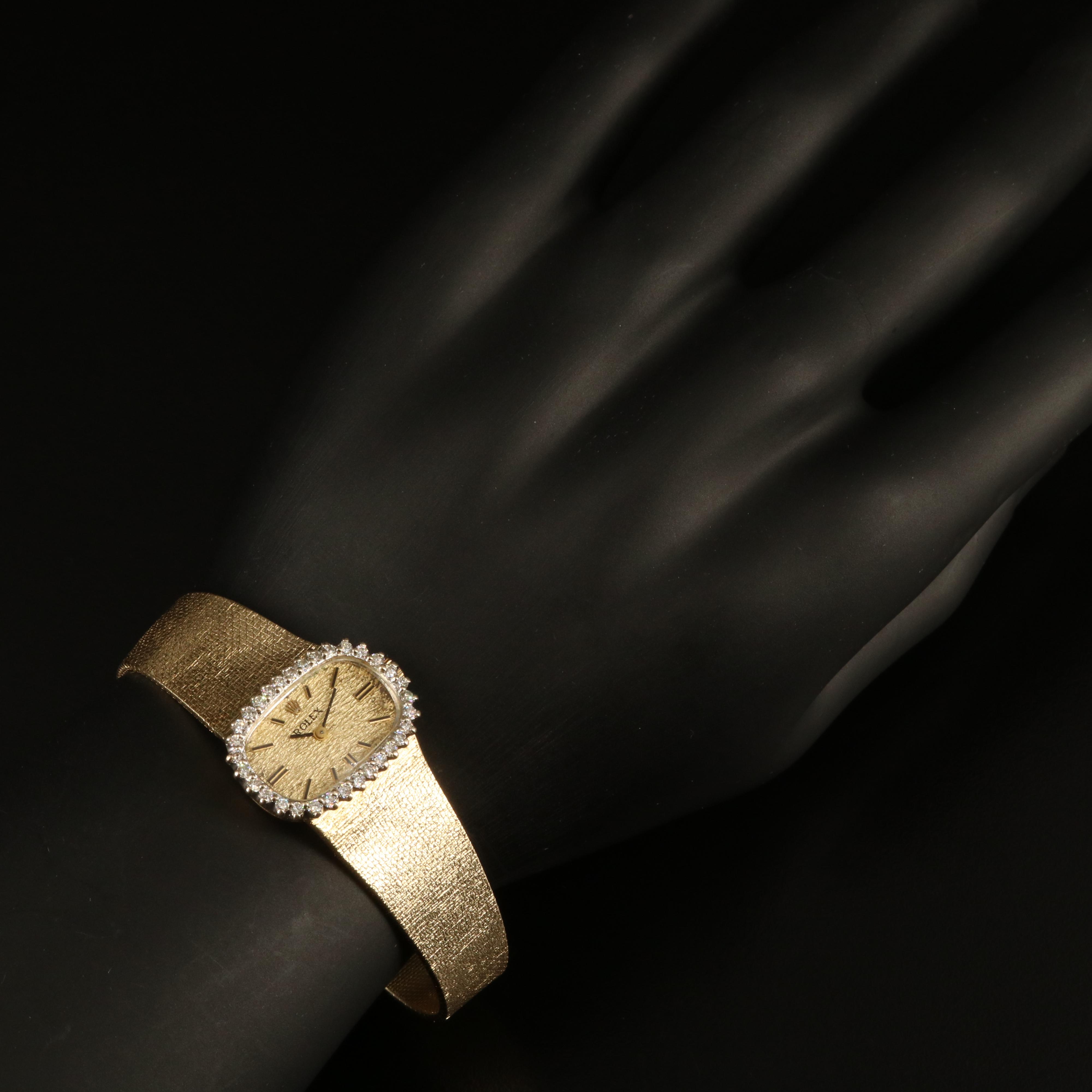 Vintage Rolex 14K Diamond Watch