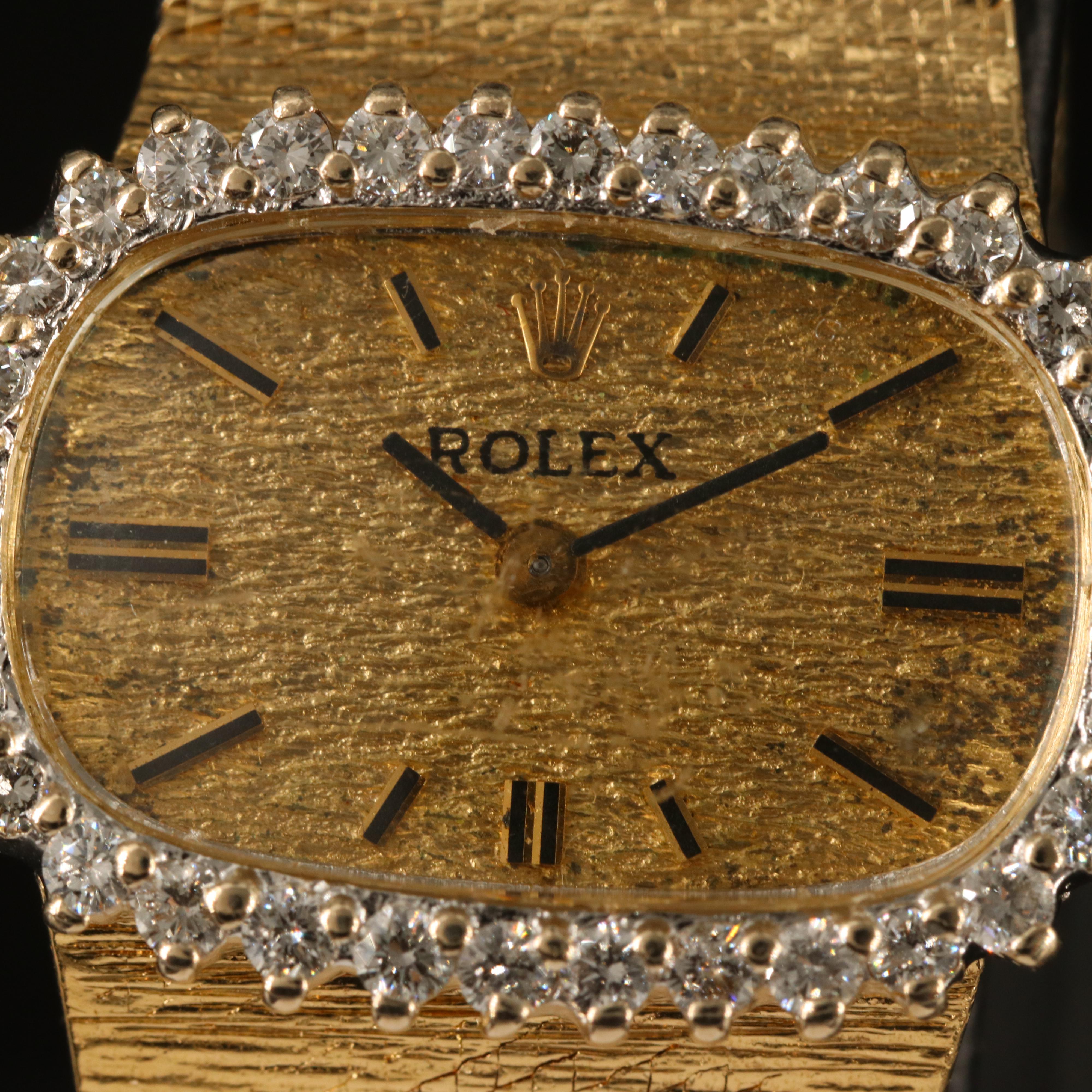 Vintage Rolex 14K Diamond Watch