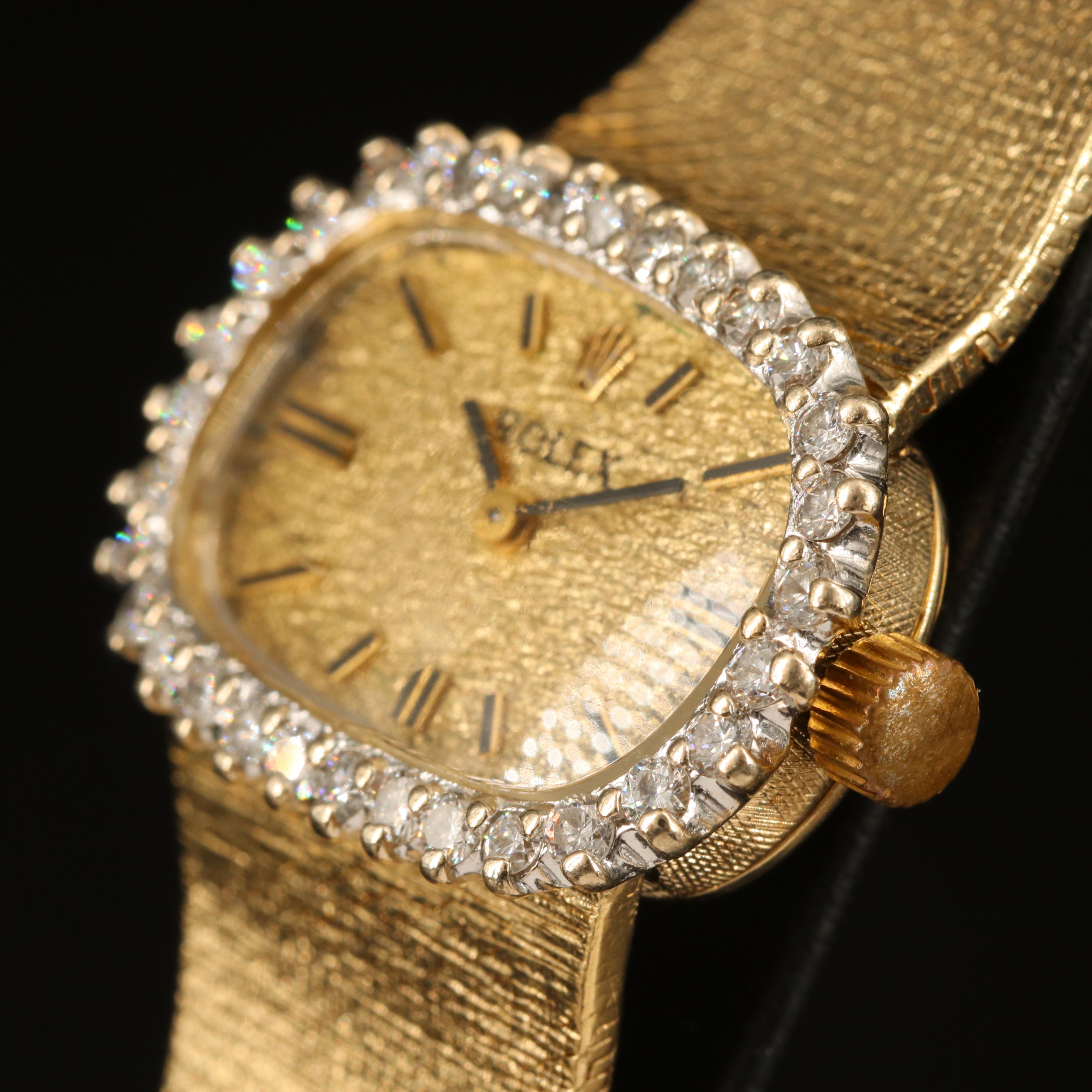 Vintage Rolex 14K Diamond Watch