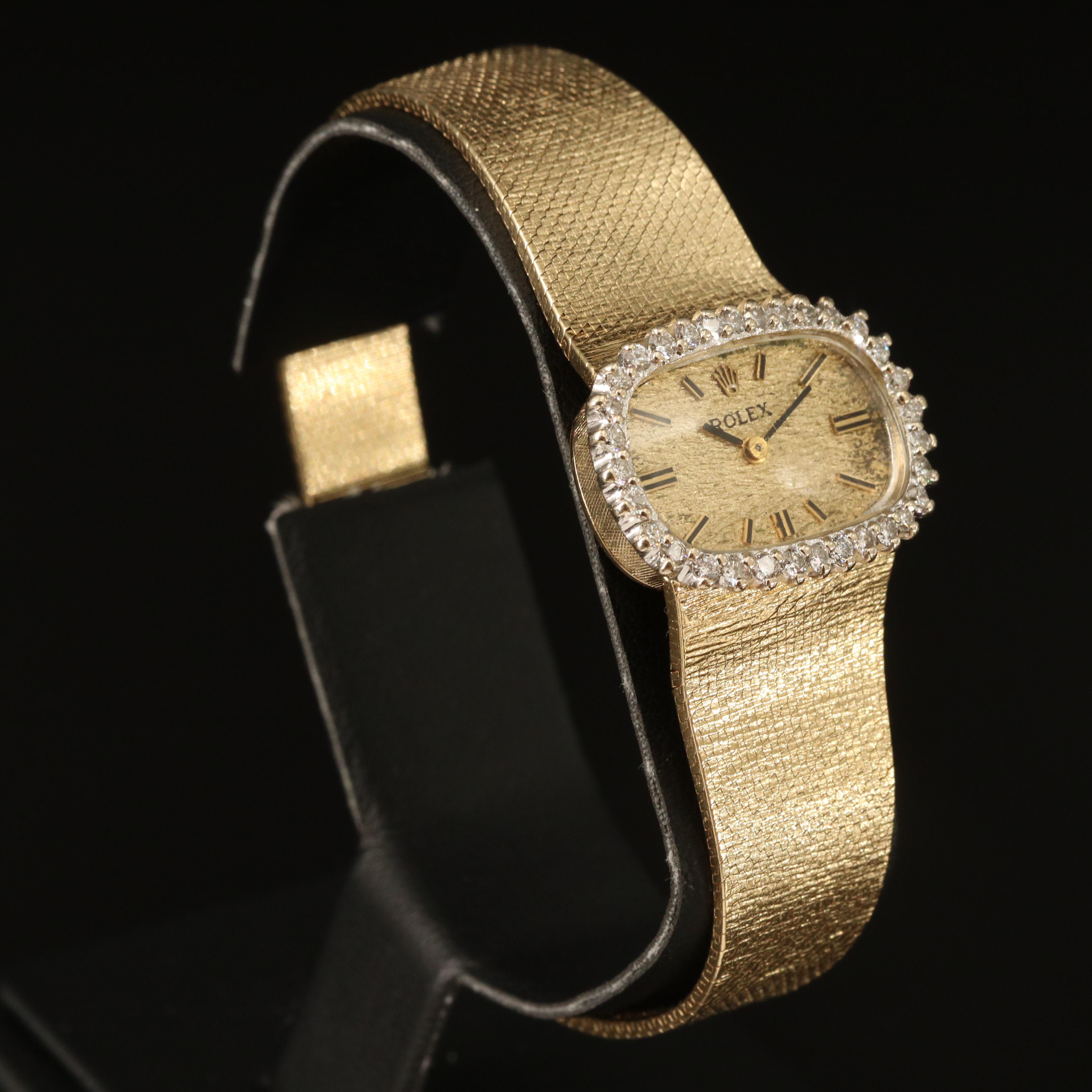 Vintage Rolex 14K Diamond Watch
