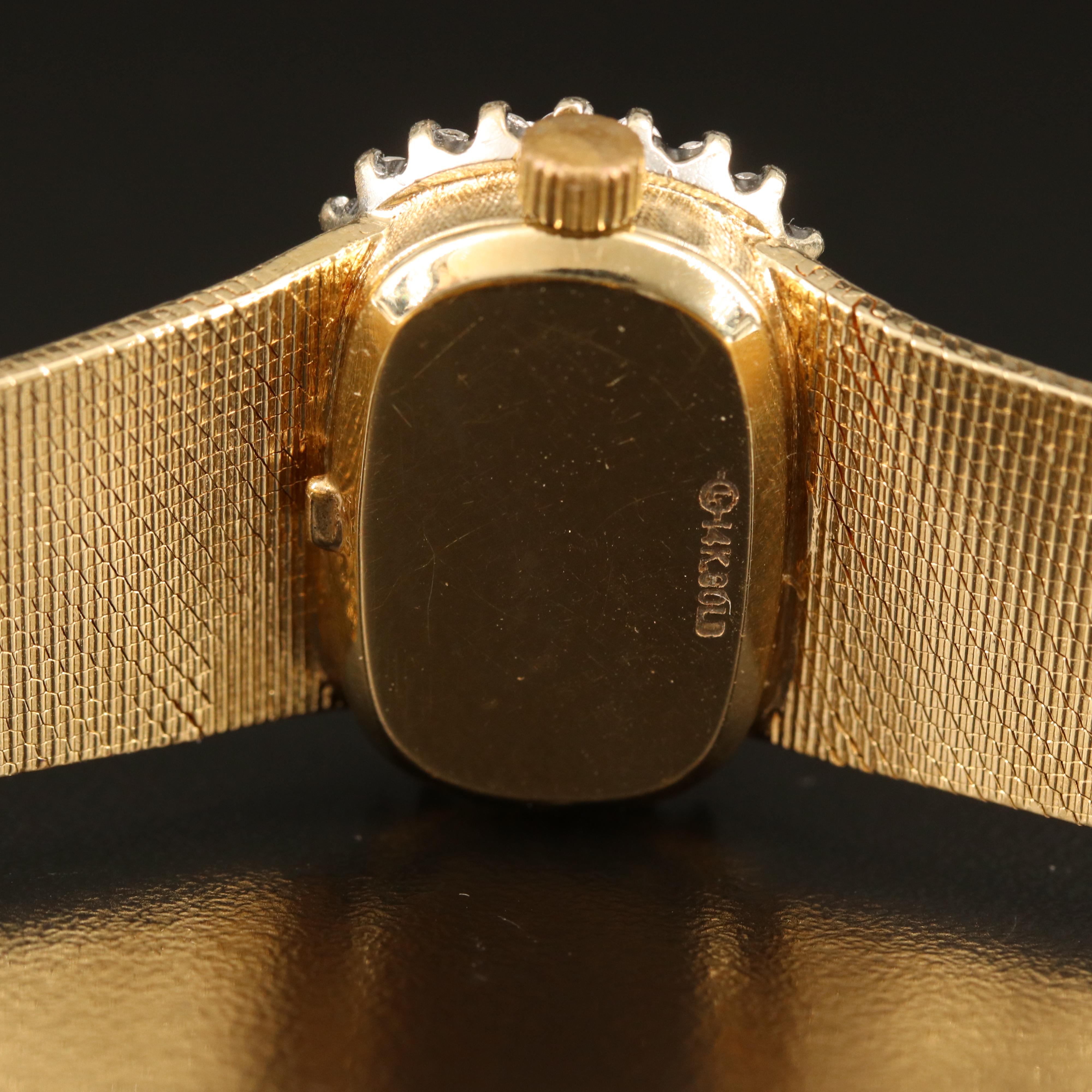 Vintage Rolex 14K Diamond Watch