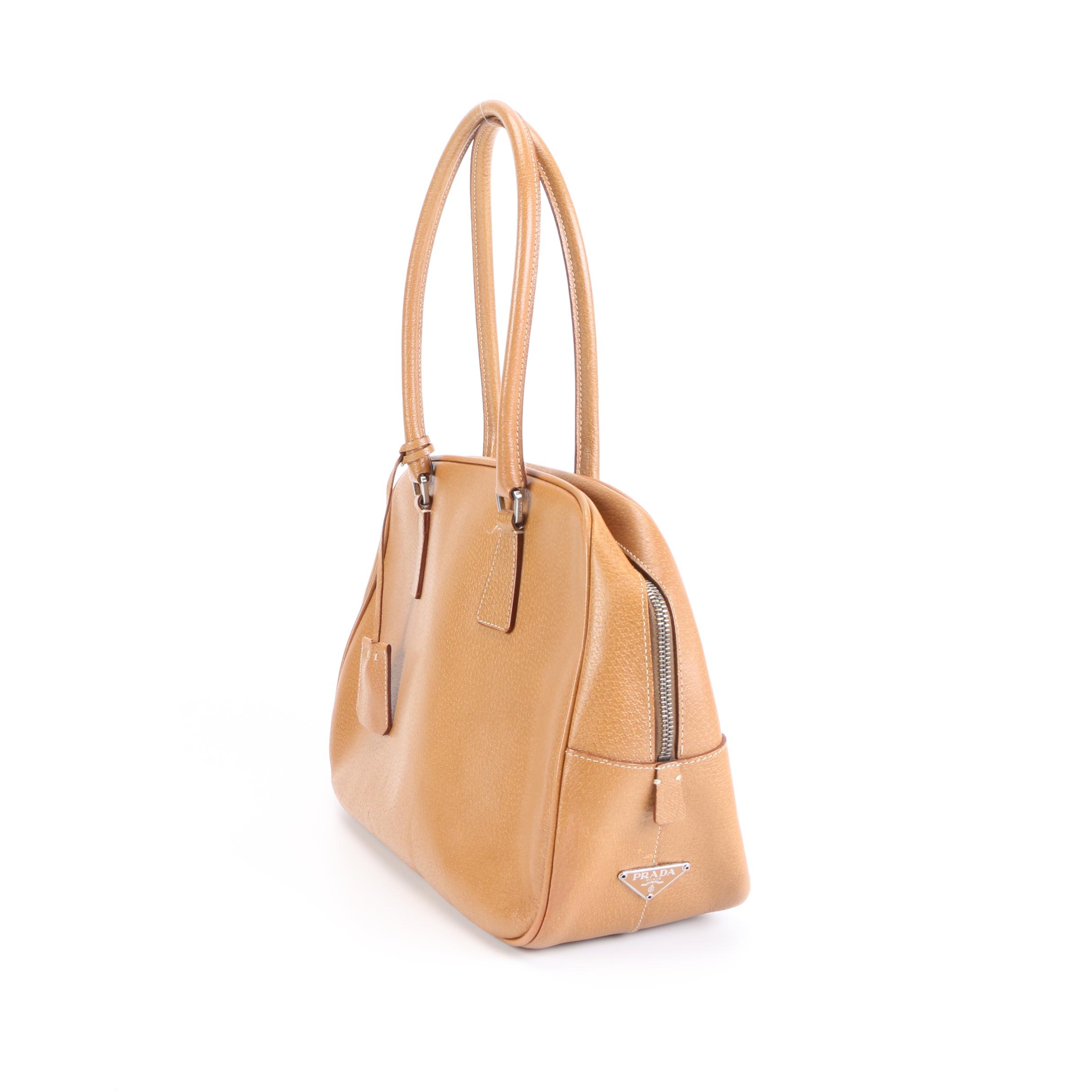 Prada Shoulder Bag in Leather with Padlock