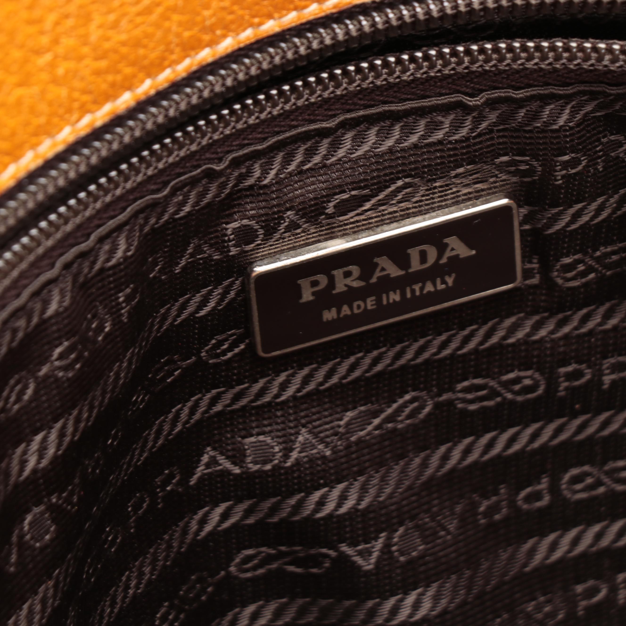 Prada Messenger Bag in Tan Canvas and Leather Trim