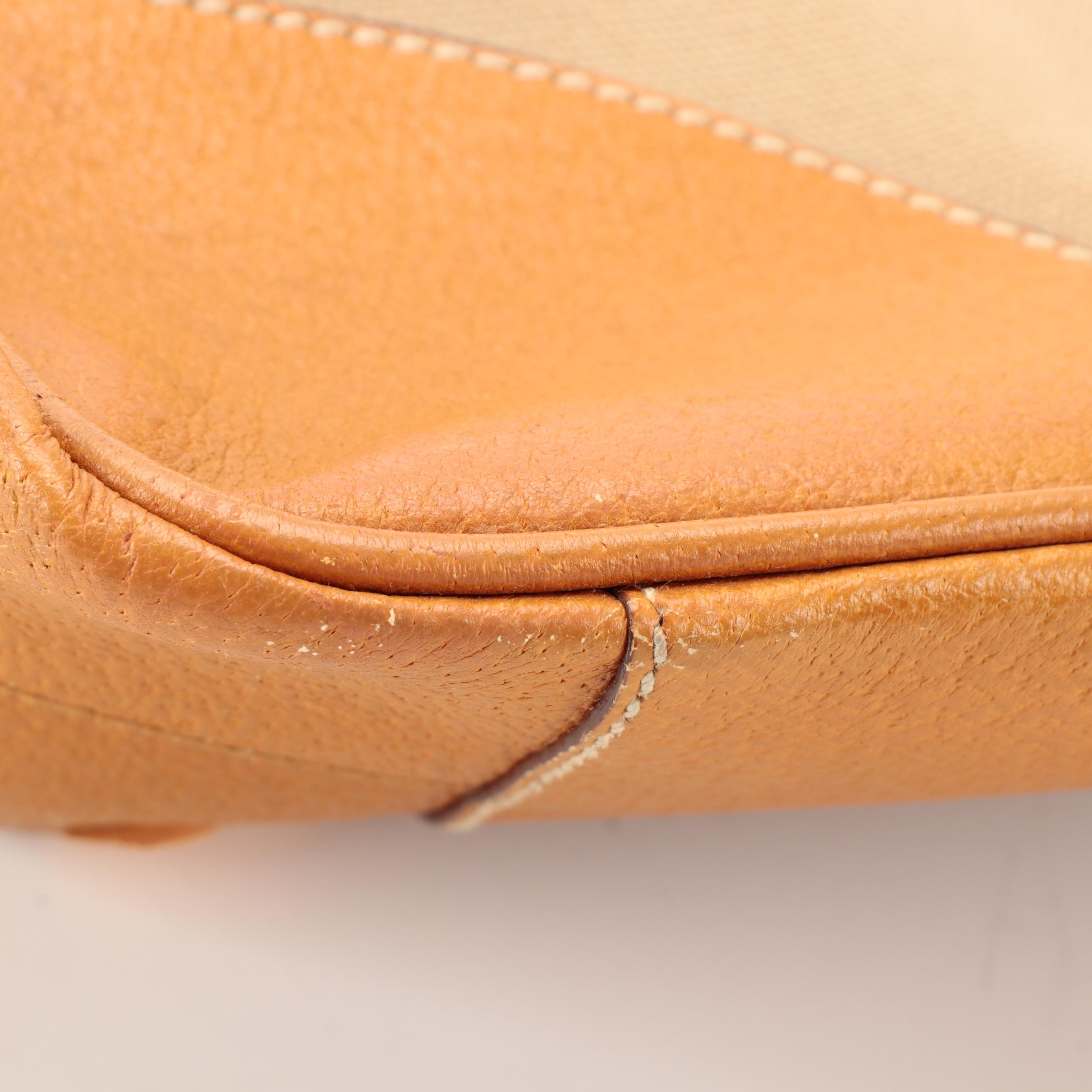 Prada Messenger Bag in Tan Canvas and Leather Trim