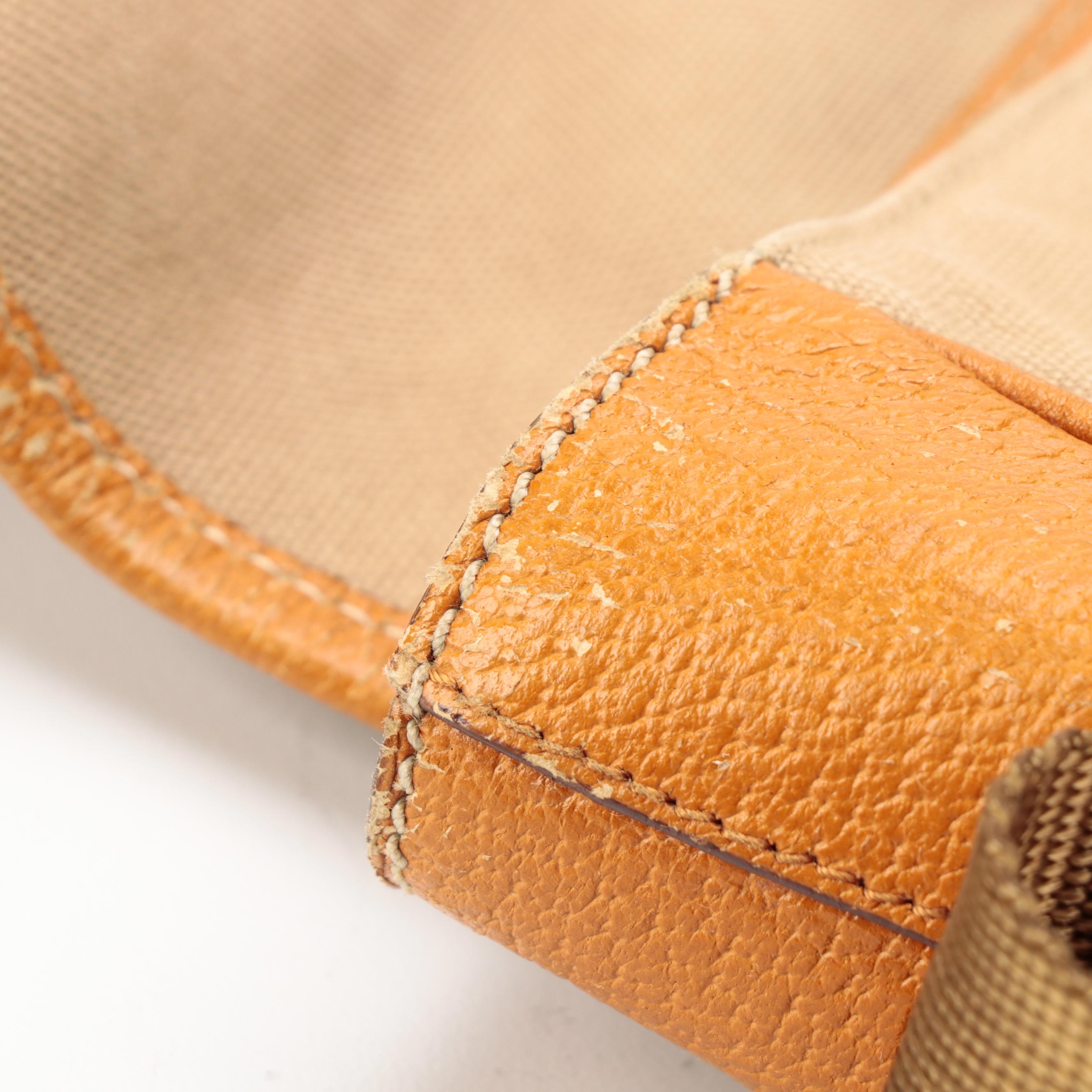 Prada Messenger Bag in Tan Canvas and Leather Trim